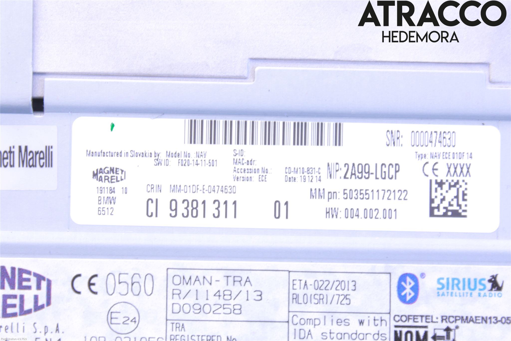 BMW 1 F20/F21 11-19 Cd Radio - Multimediapanel
