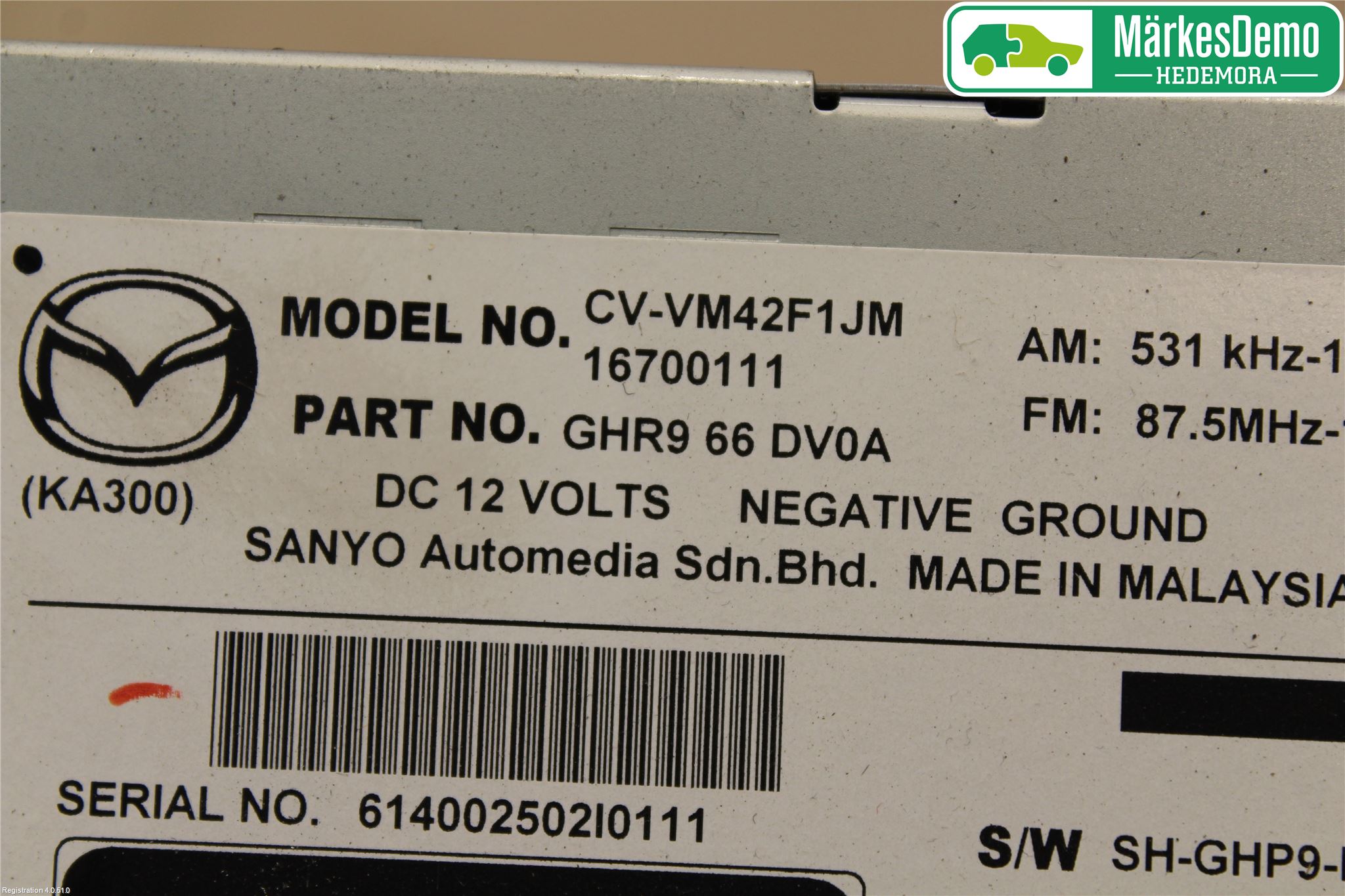 Mazda 6 13- Cd Radio - Multimediapanel