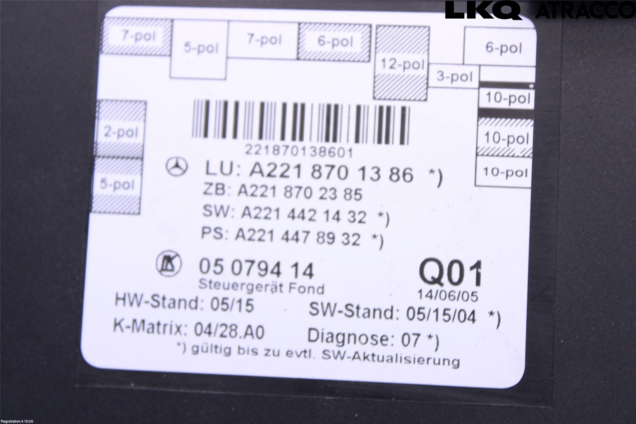 Mercedes-Benz MB S-KLASS (W221) 05-13 Styrenhet Dörr
