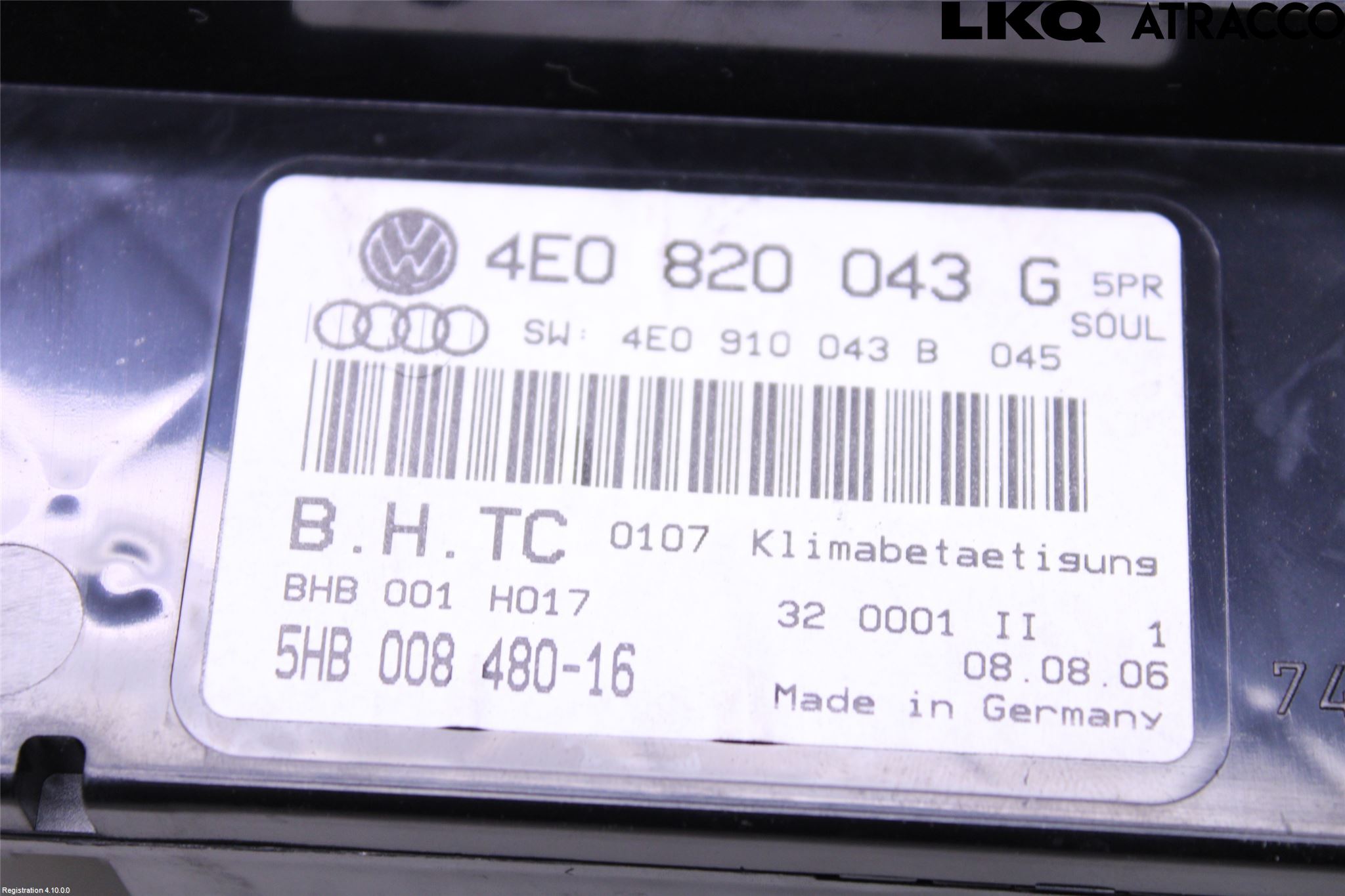Audi A8/S8 4E  02-09 Ac Styrenhet Ac Manöveren
