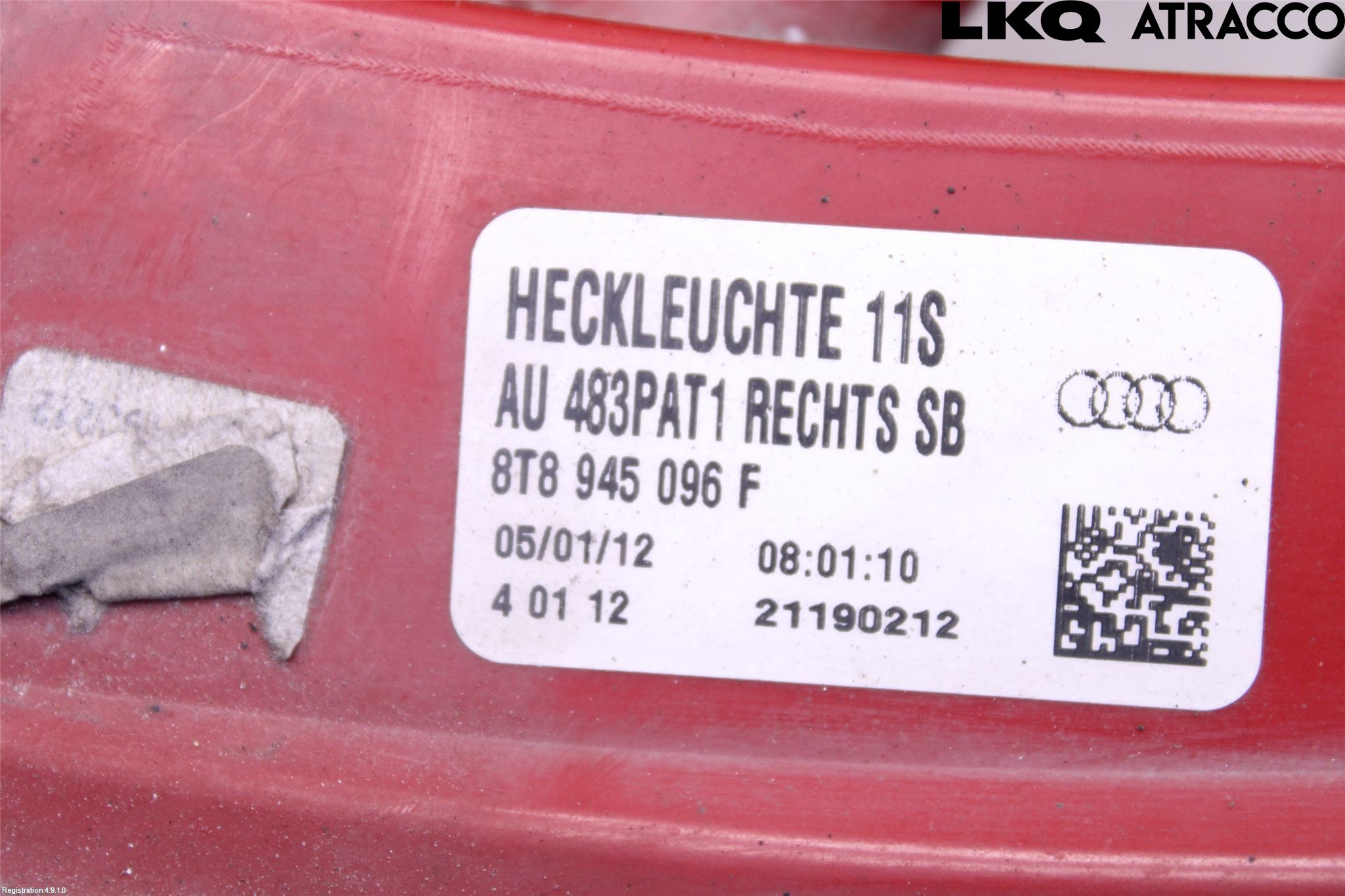 Audi A5 07-16 Bakljus Höger