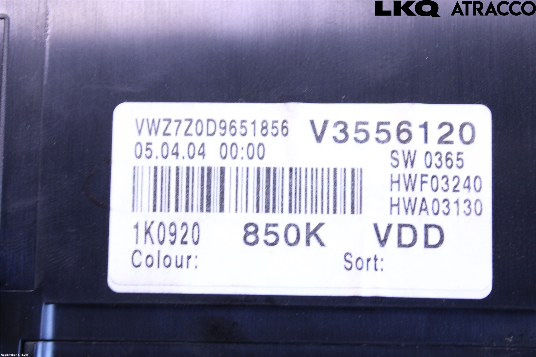 Volkswagen VW GOLF V 04-09 Instrument Komb