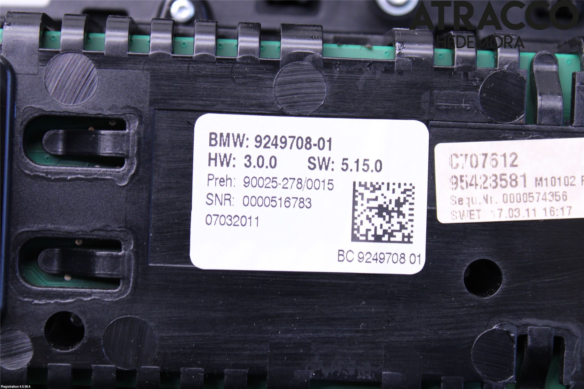 BMW 5 F10/F11/F18 09-17 Ac Styrenhet Ac Manöveren