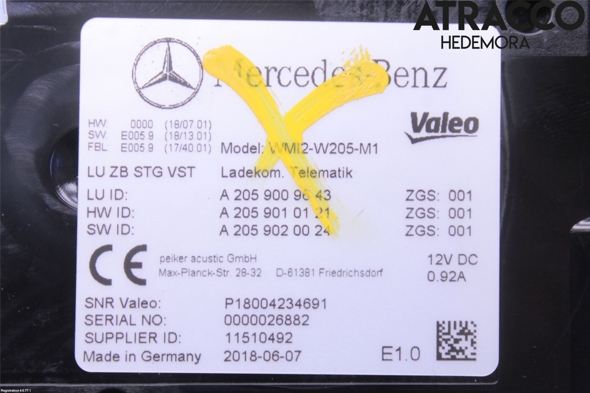 Mercedes-Benz MB C-KLASS (W205) 14-21 Styrenhet Övrigt