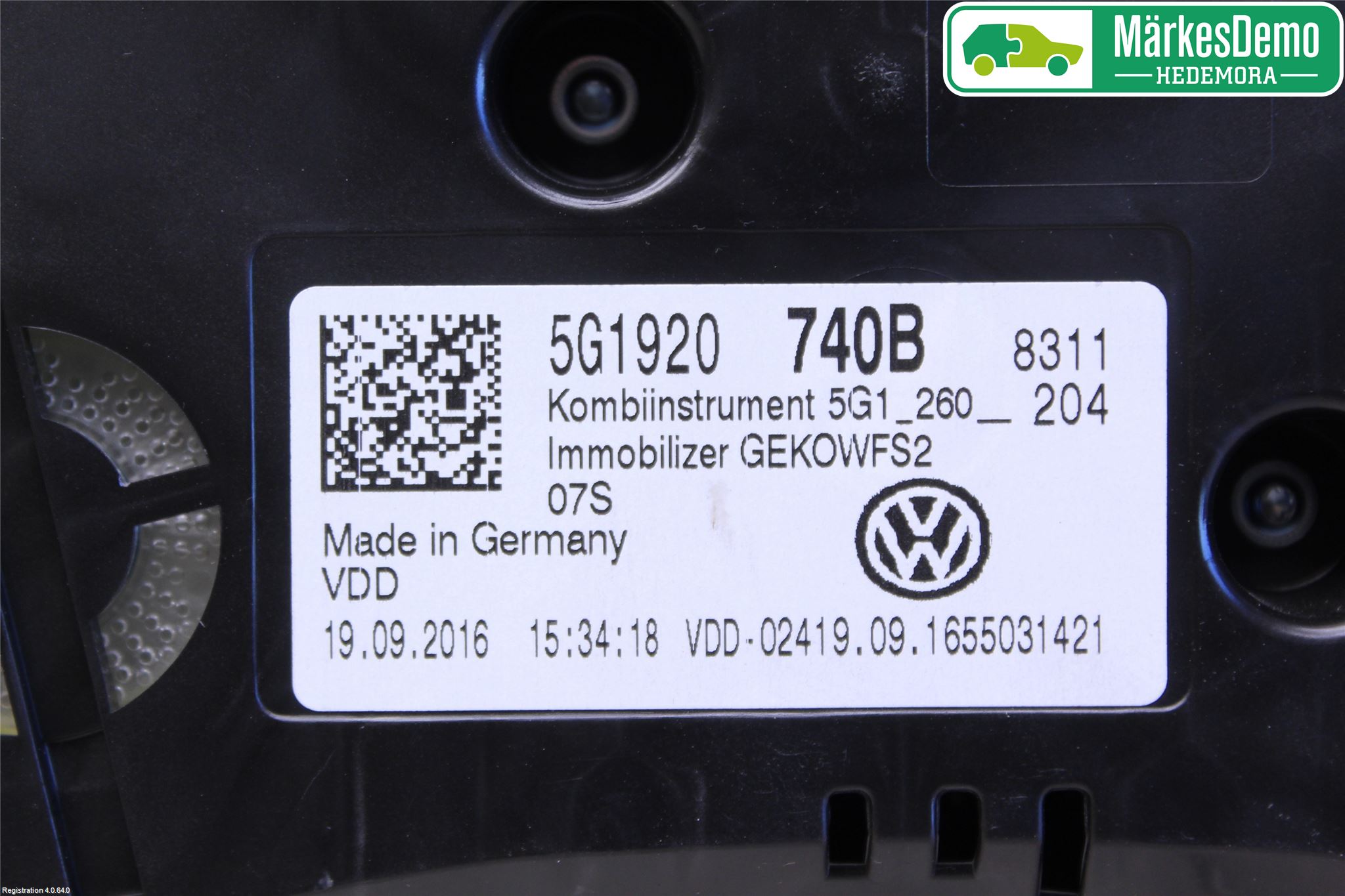 Volkswagen VW GOLF / E-GOLF VII 13-20 Instrument Komb