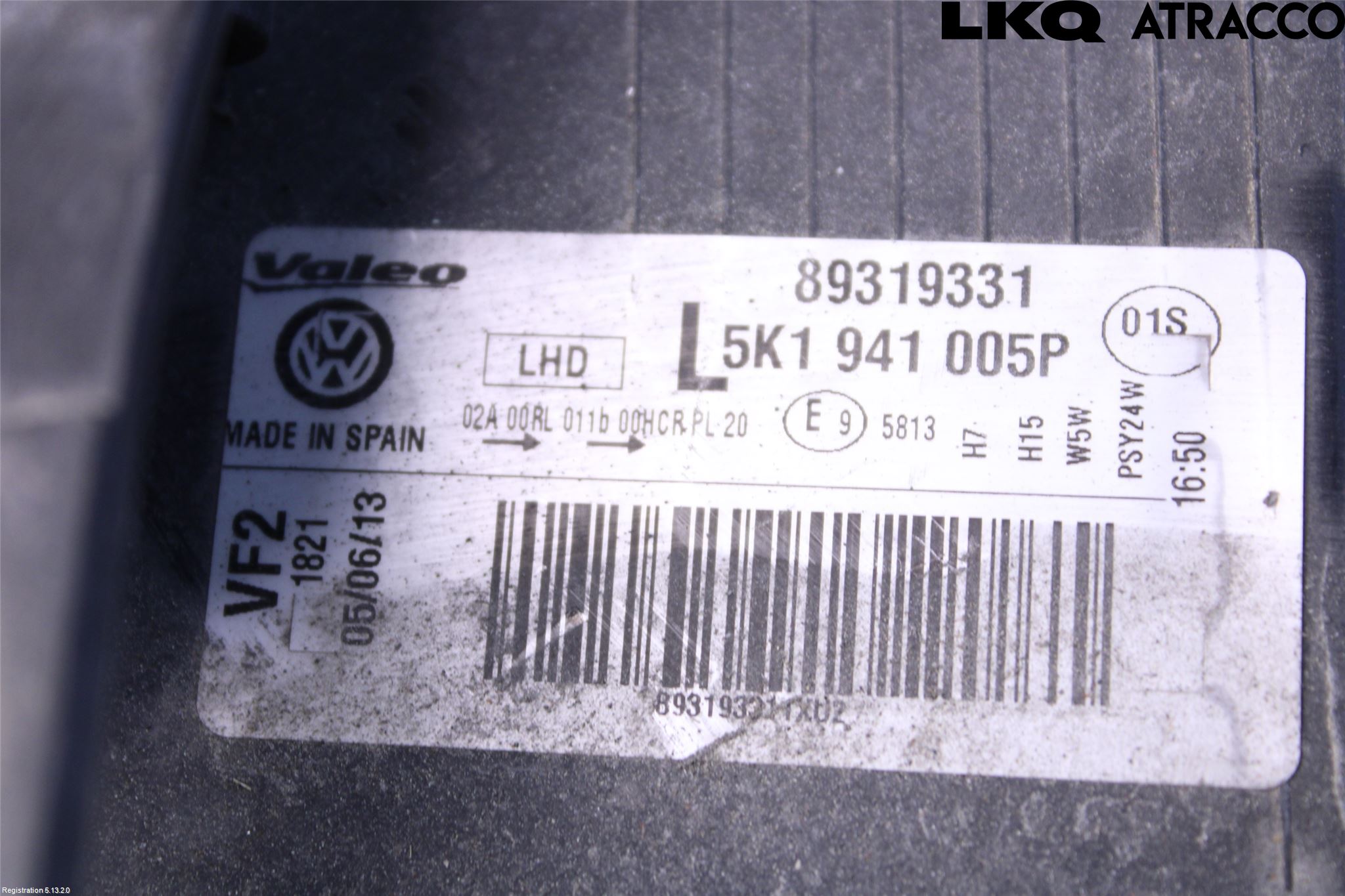 Volkswagen VW GOLF VI 09-13 Strålkastare Vänster