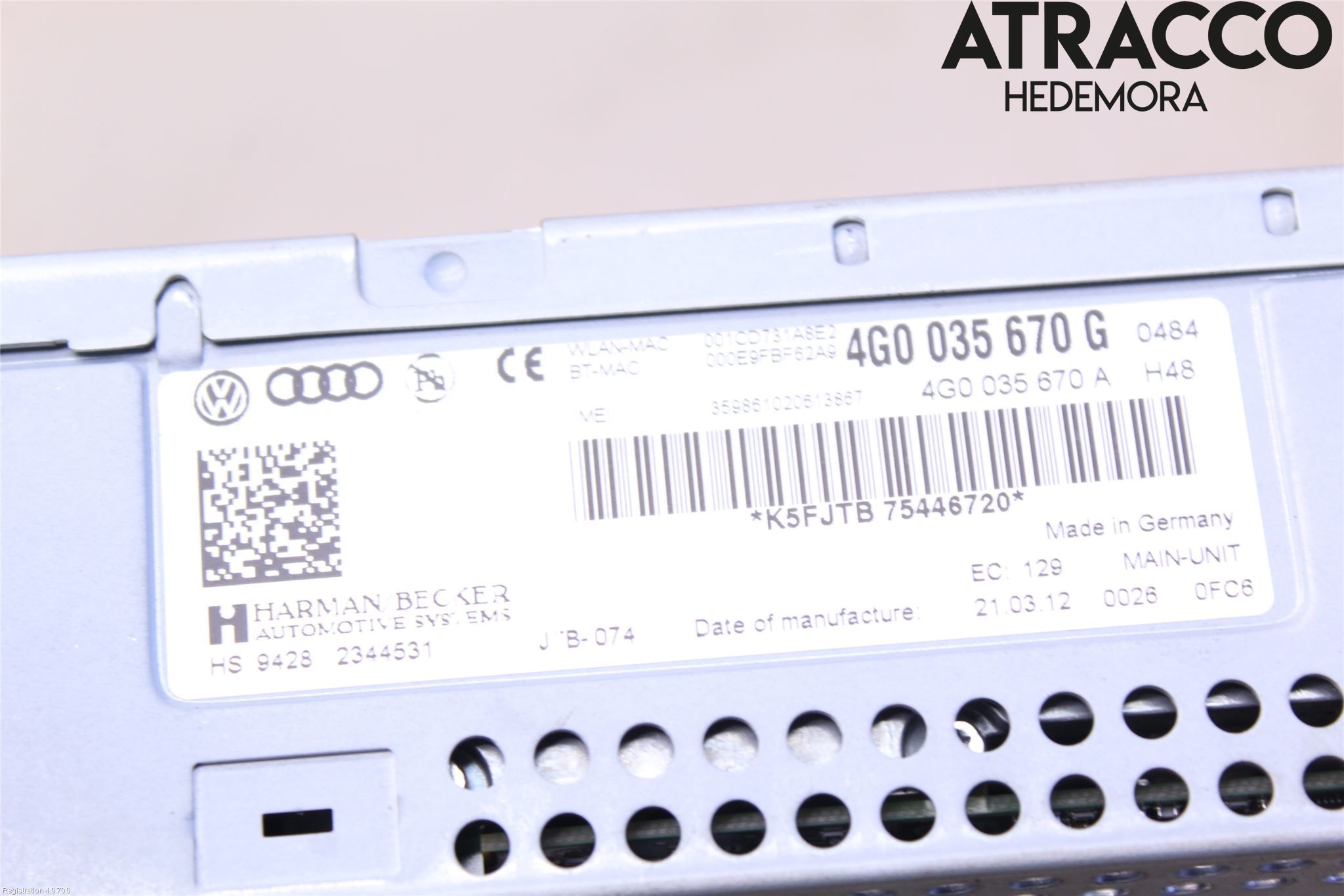 Audi A7/S7 4G 11-17 Cd Radio - Multimediapanel