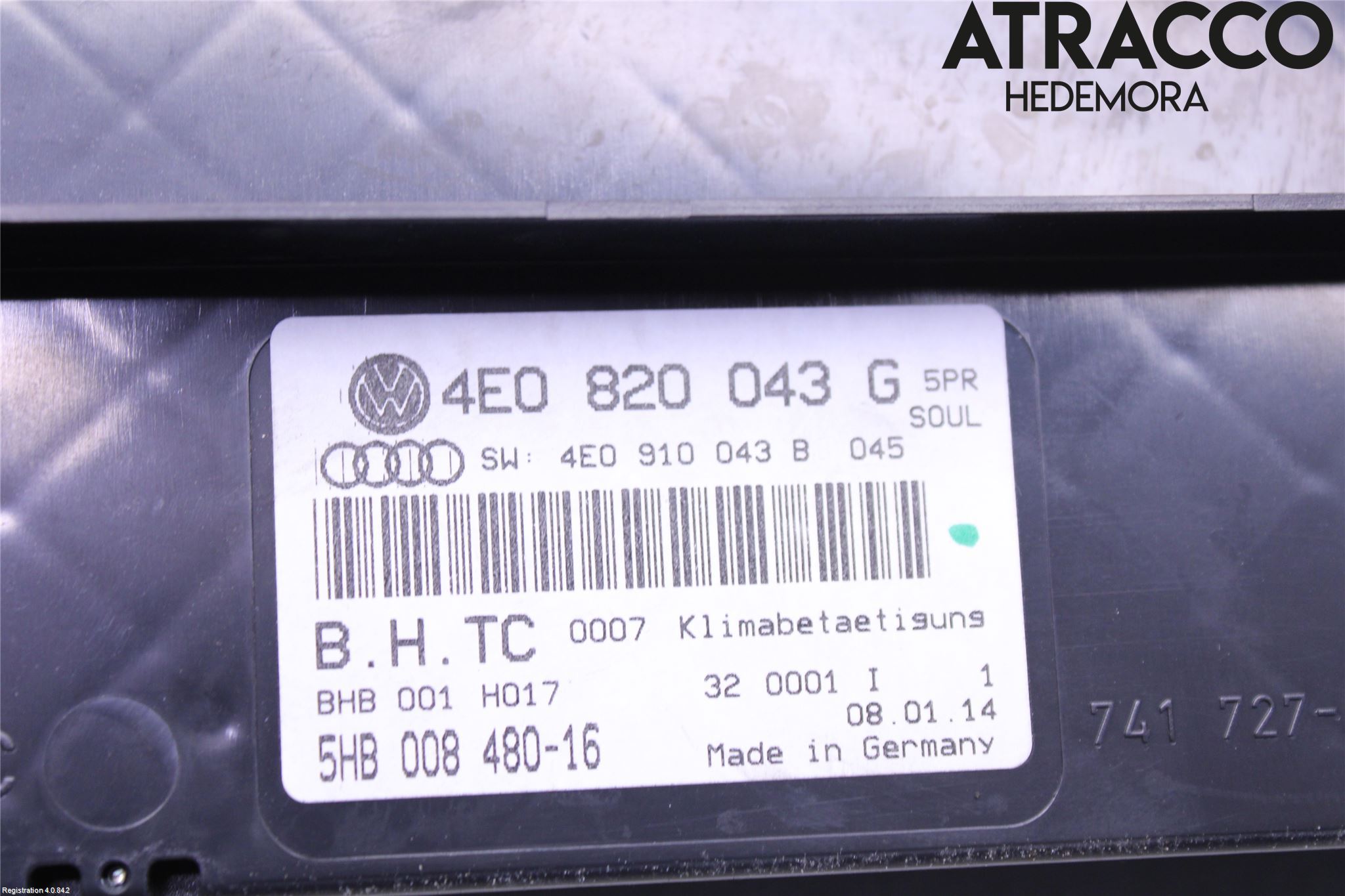 Audi A8/S8 4E  02-09 Ac Styrenhet Ac Manöveren