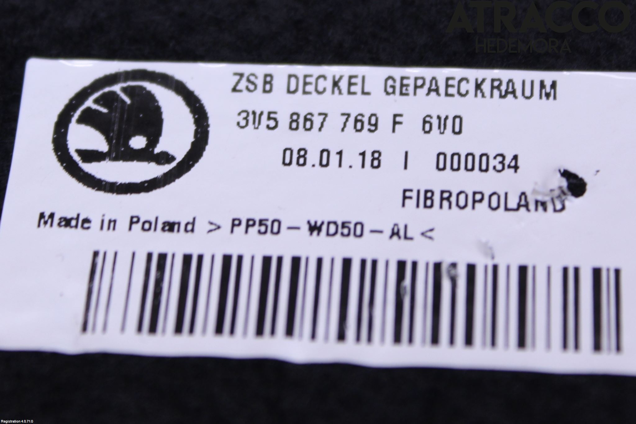 Skoda SUPERB 16-24 Hatthylla