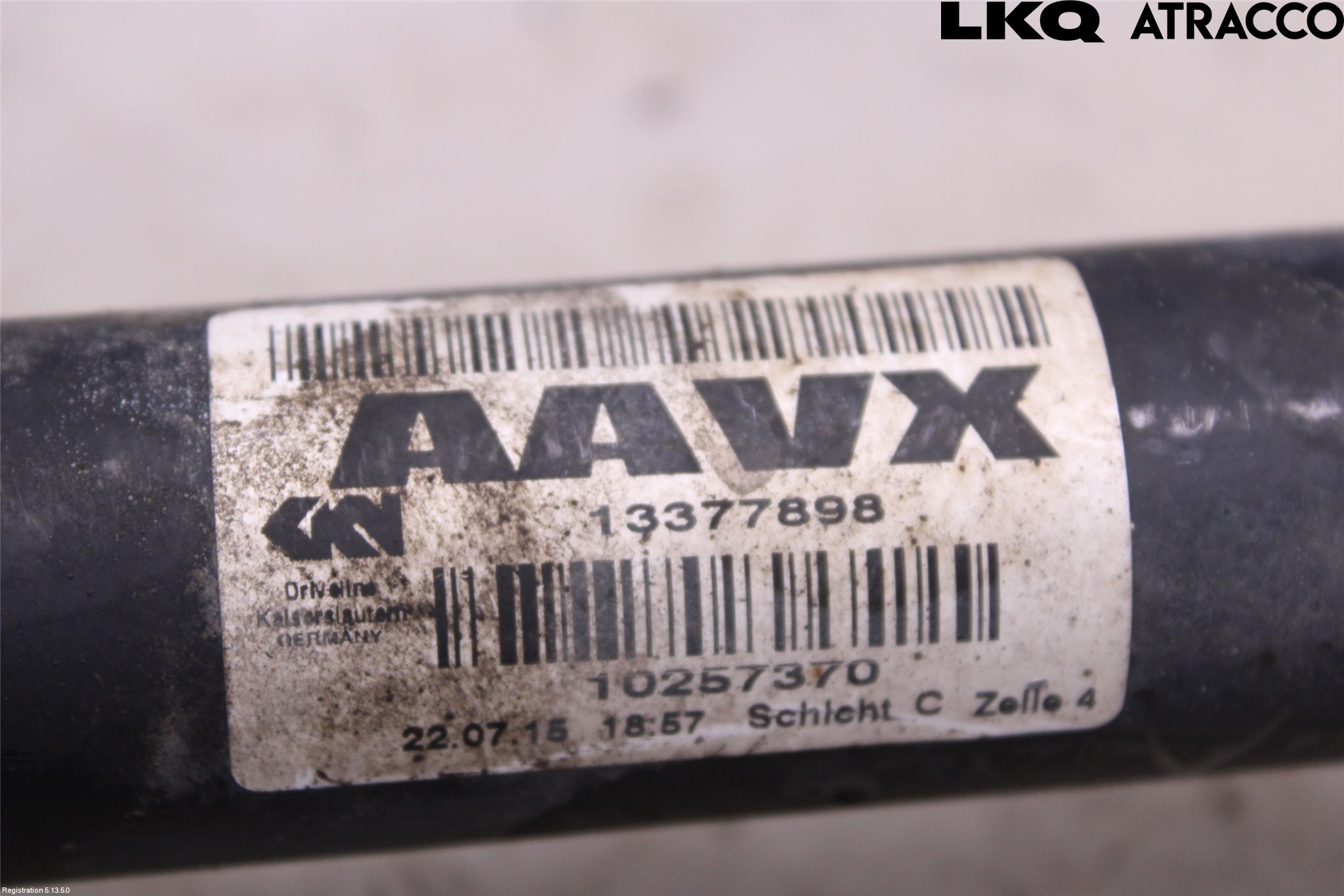 Opel ZAFIRA C 12-19 Drivaxel Fram Höger