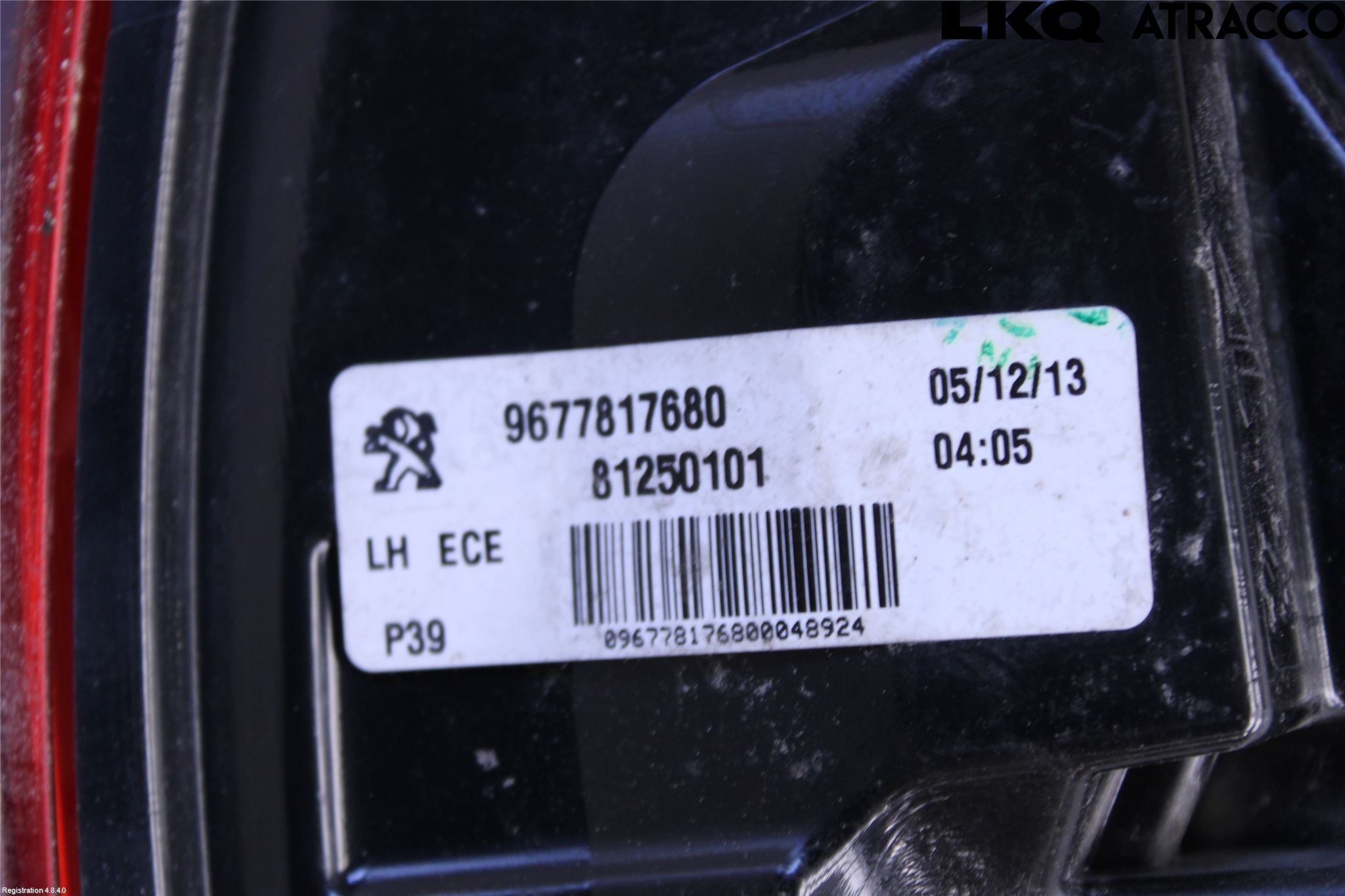Peugeot 308 14-21 Bakljus Vänster
