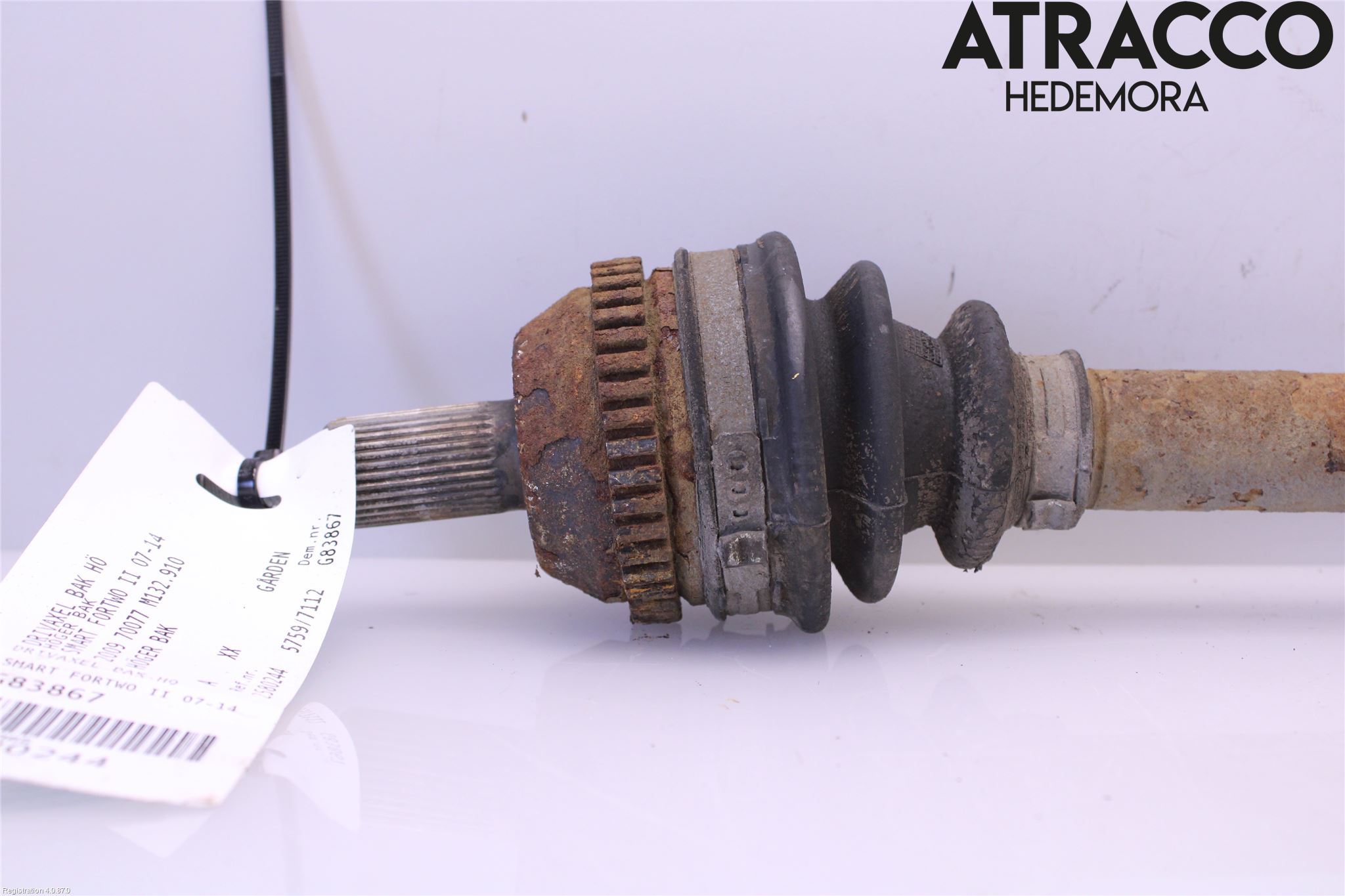 Smart FORTWO II 07-14 Drivaxel Bak Höger