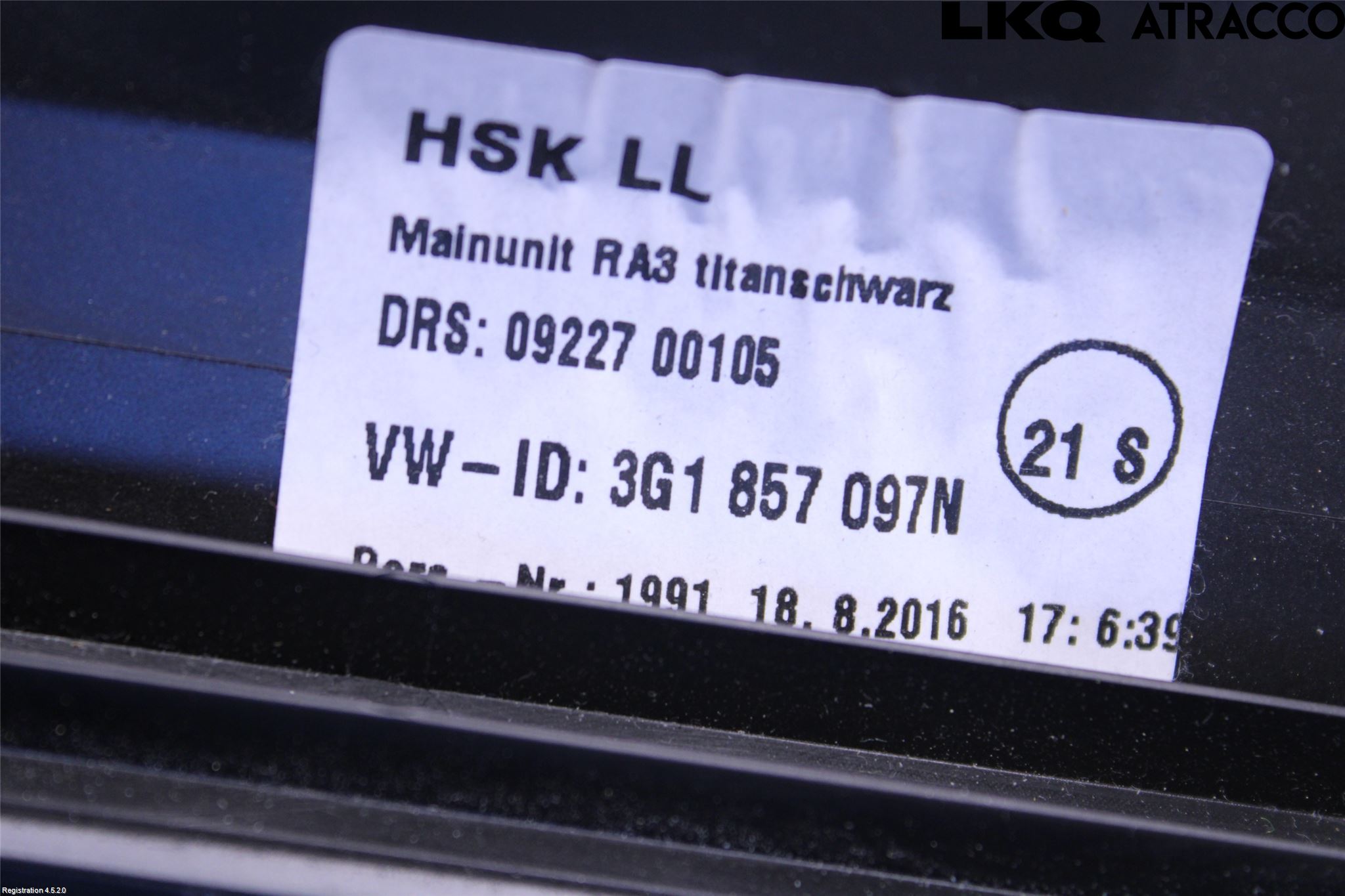 Volkswagen VW PASSAT 15-19 Handskfack