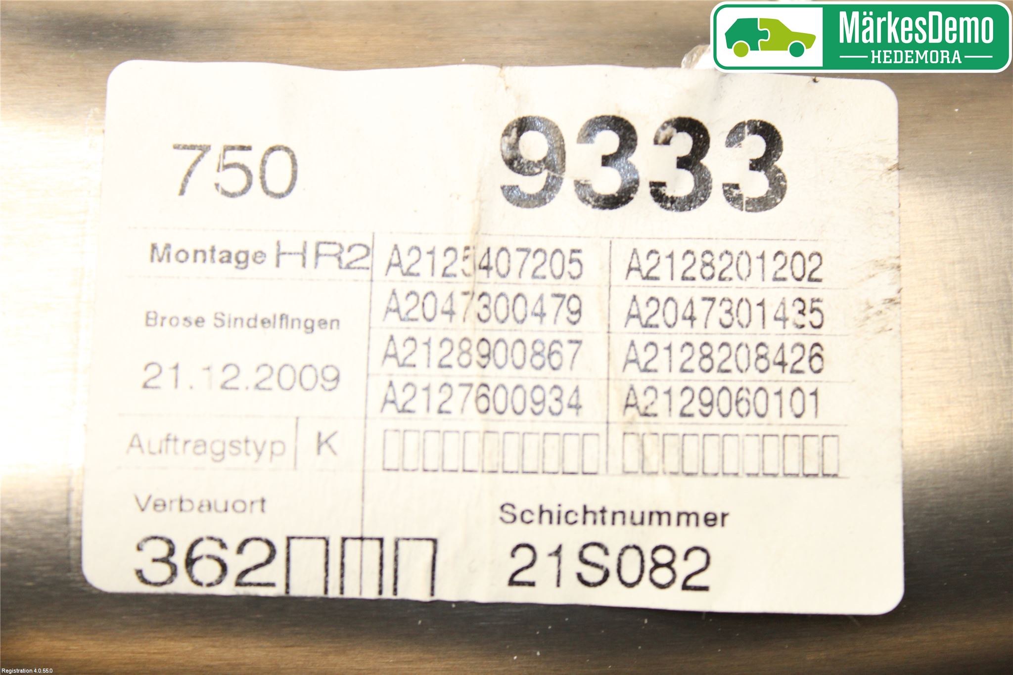 Mercedes-Benz MB E-KLASS (W212) 09-16 Fönsterhiss El Kompl