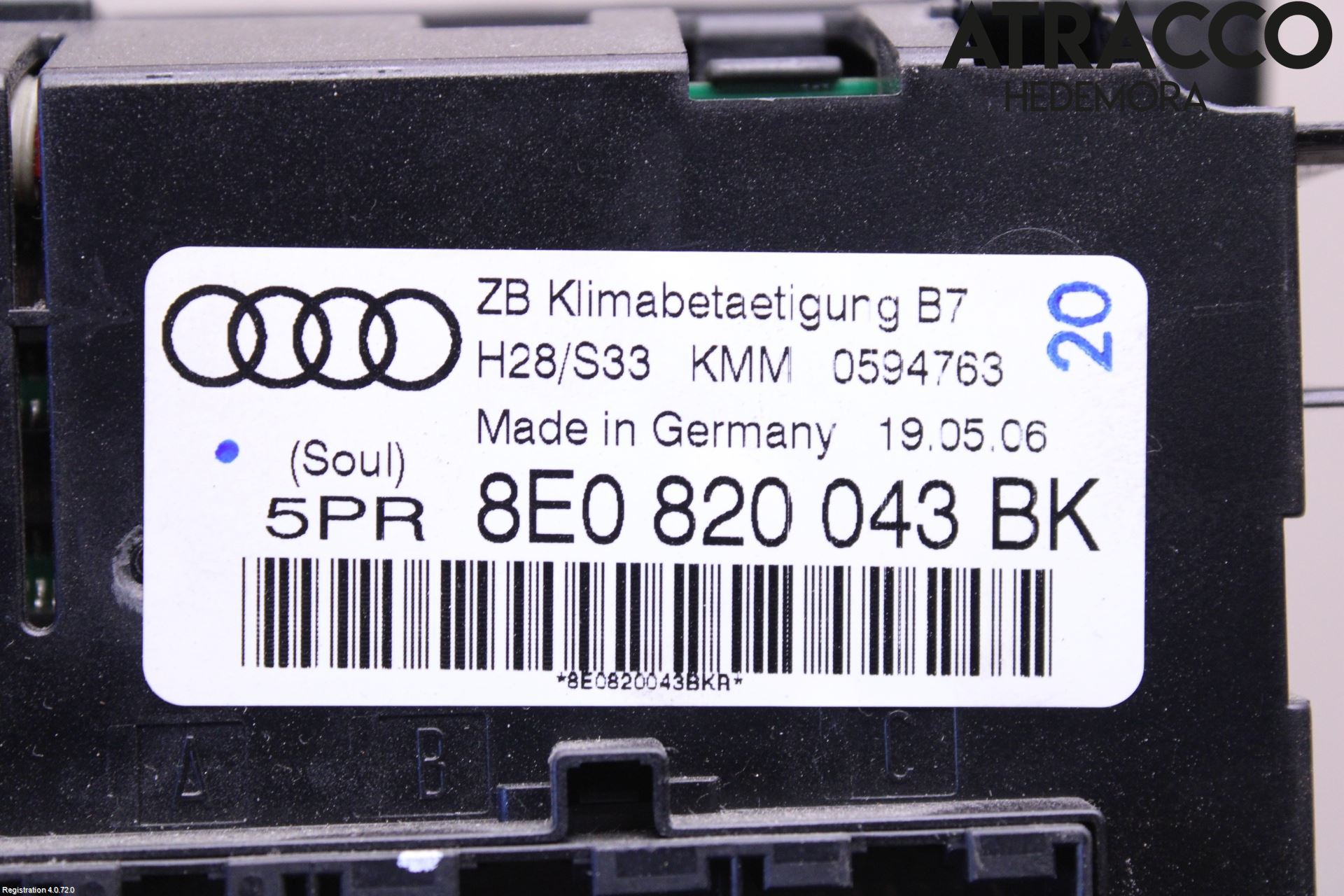 Audi A4/S4 05-07 Ac Styrenhet Ac Manöveren