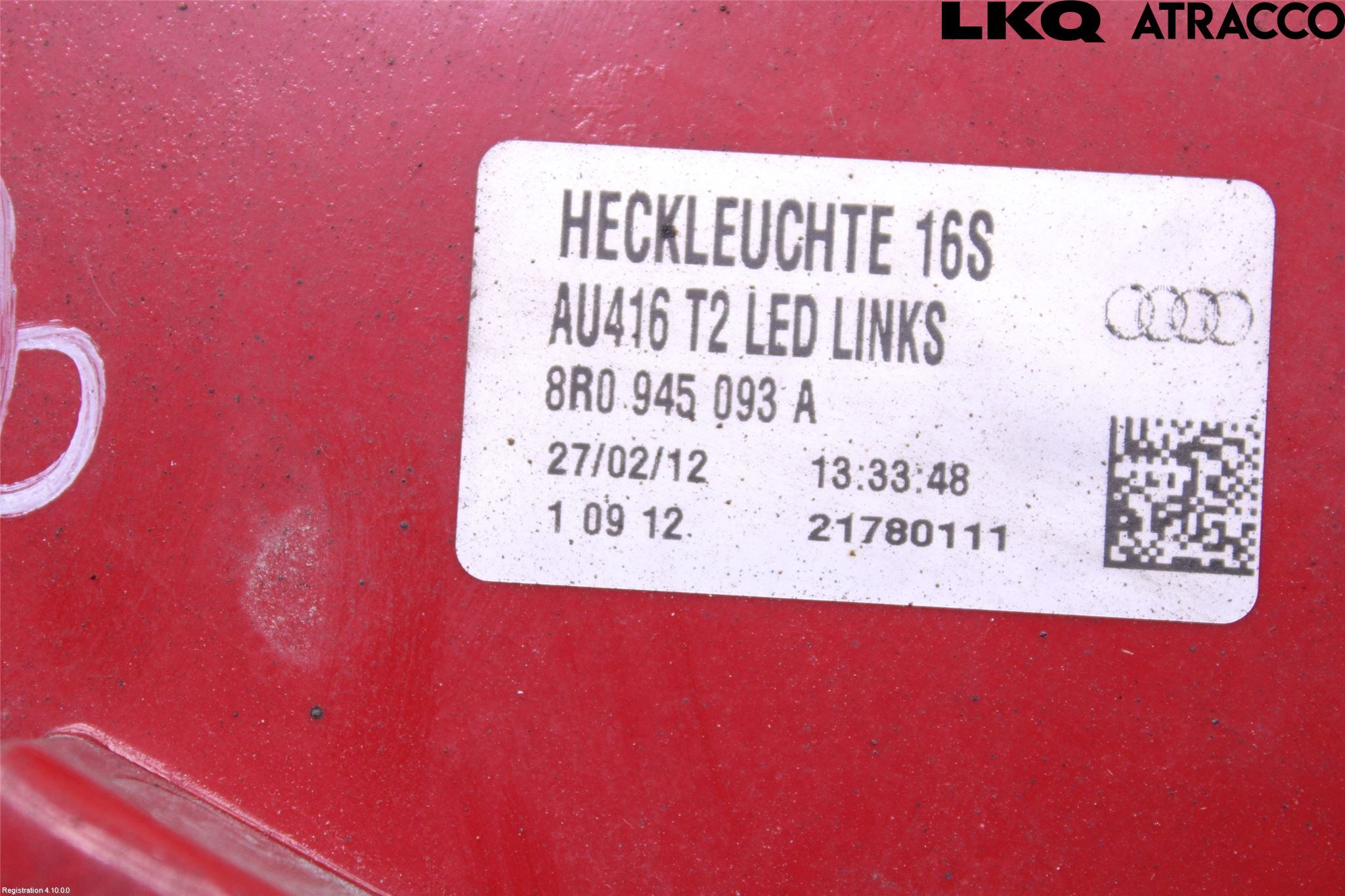 Audi Q5 09-16 Bakljus Vänster