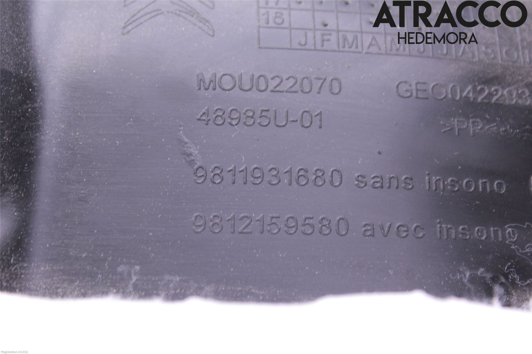 Citroen COTROEN C3 17-24 Skärm Inner