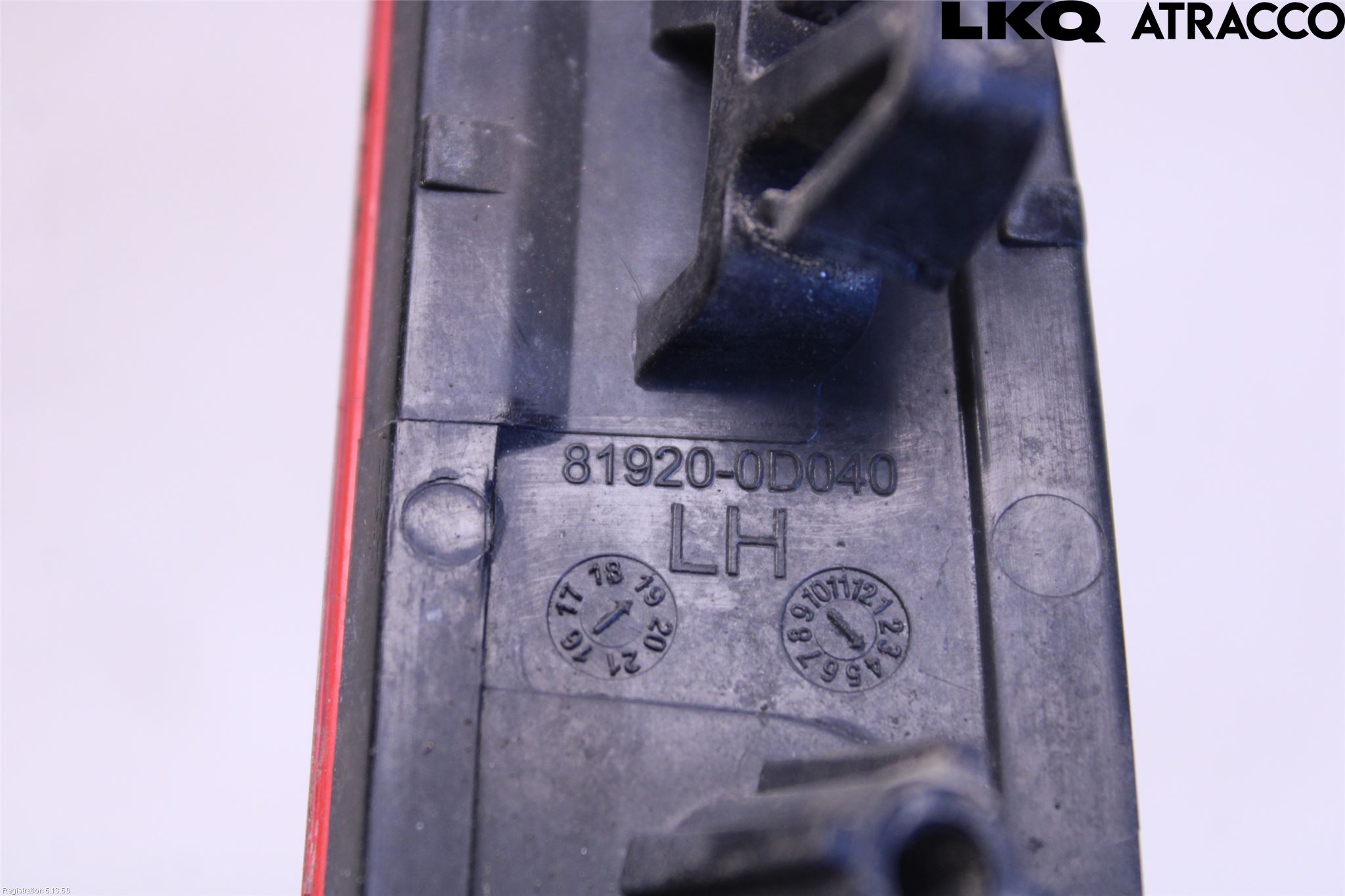Toyota YARIS XP130 15-20 Dimljus/Reflex Bak