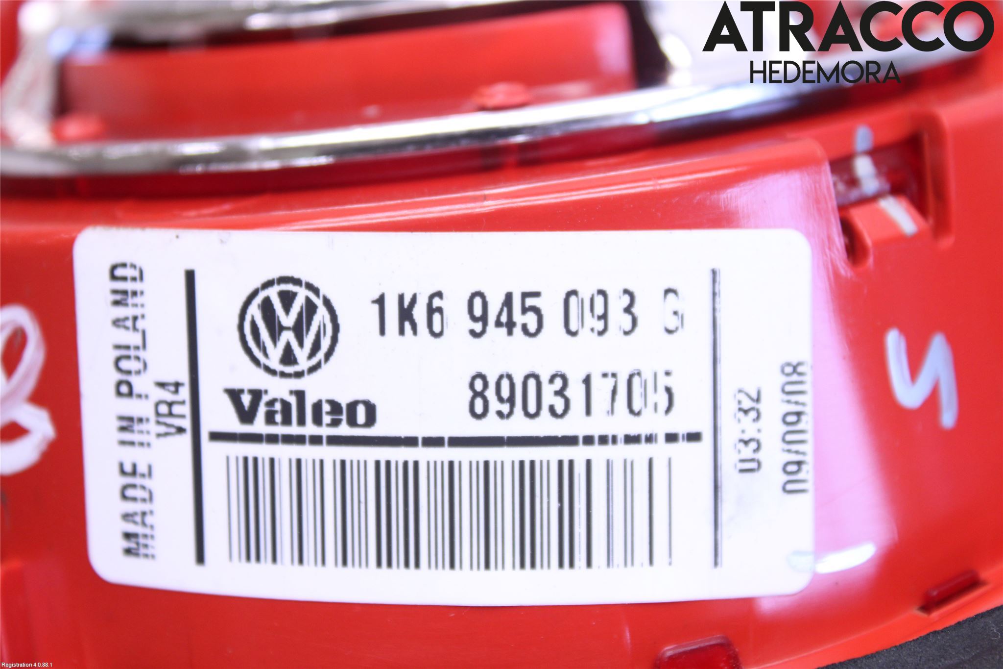 Volkswagen VW GOLF V 04-09 Bakljus Lucka Vä