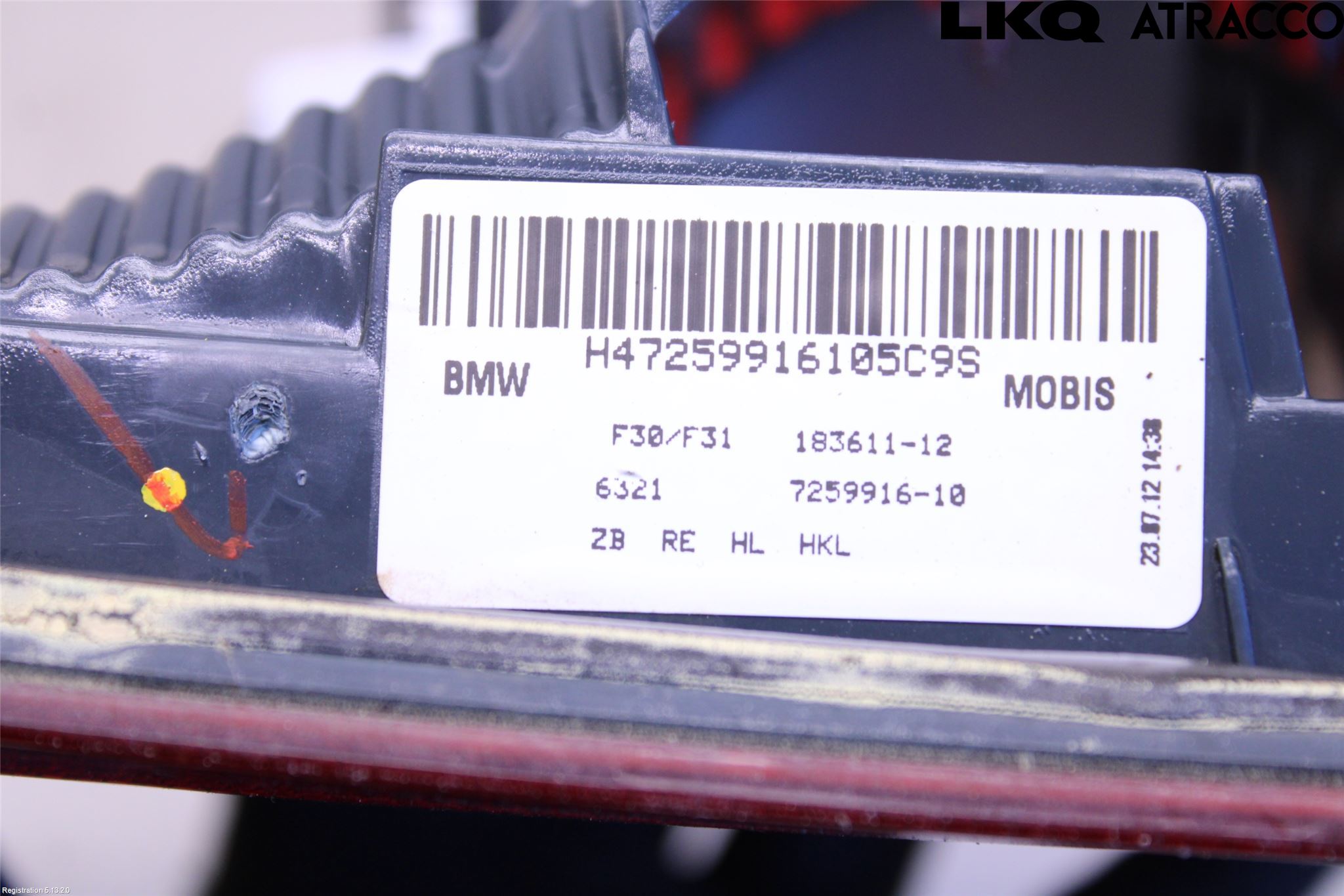 BMW 3 F30/F31/F80 12-19 Bakljus Lucka Hö