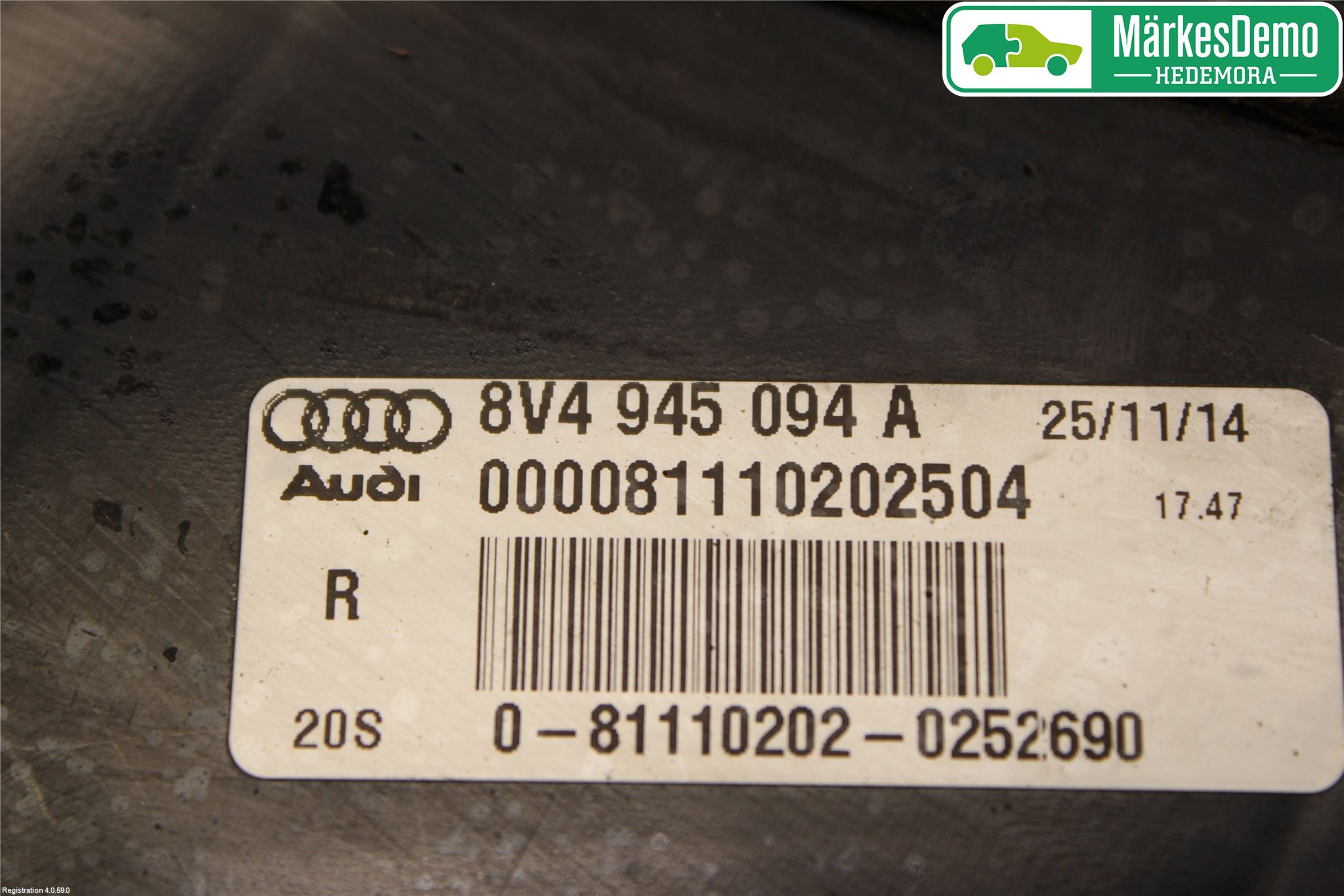 Audi A3/S3 8V 13-20 Bakljus Lucka Hö