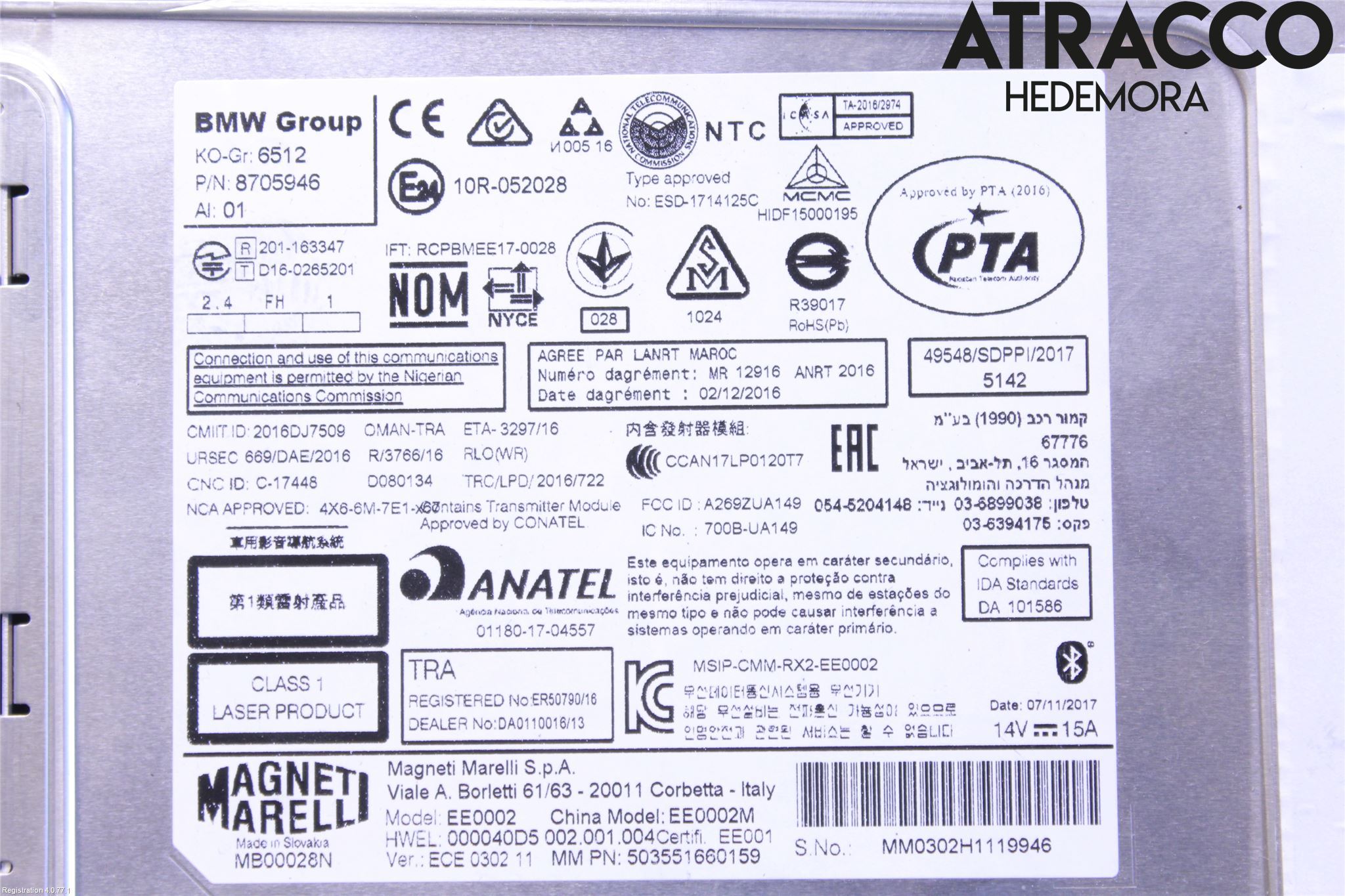 BMW 5 G30/G31/F90 17-23 Cd Radio - Multimediapanel