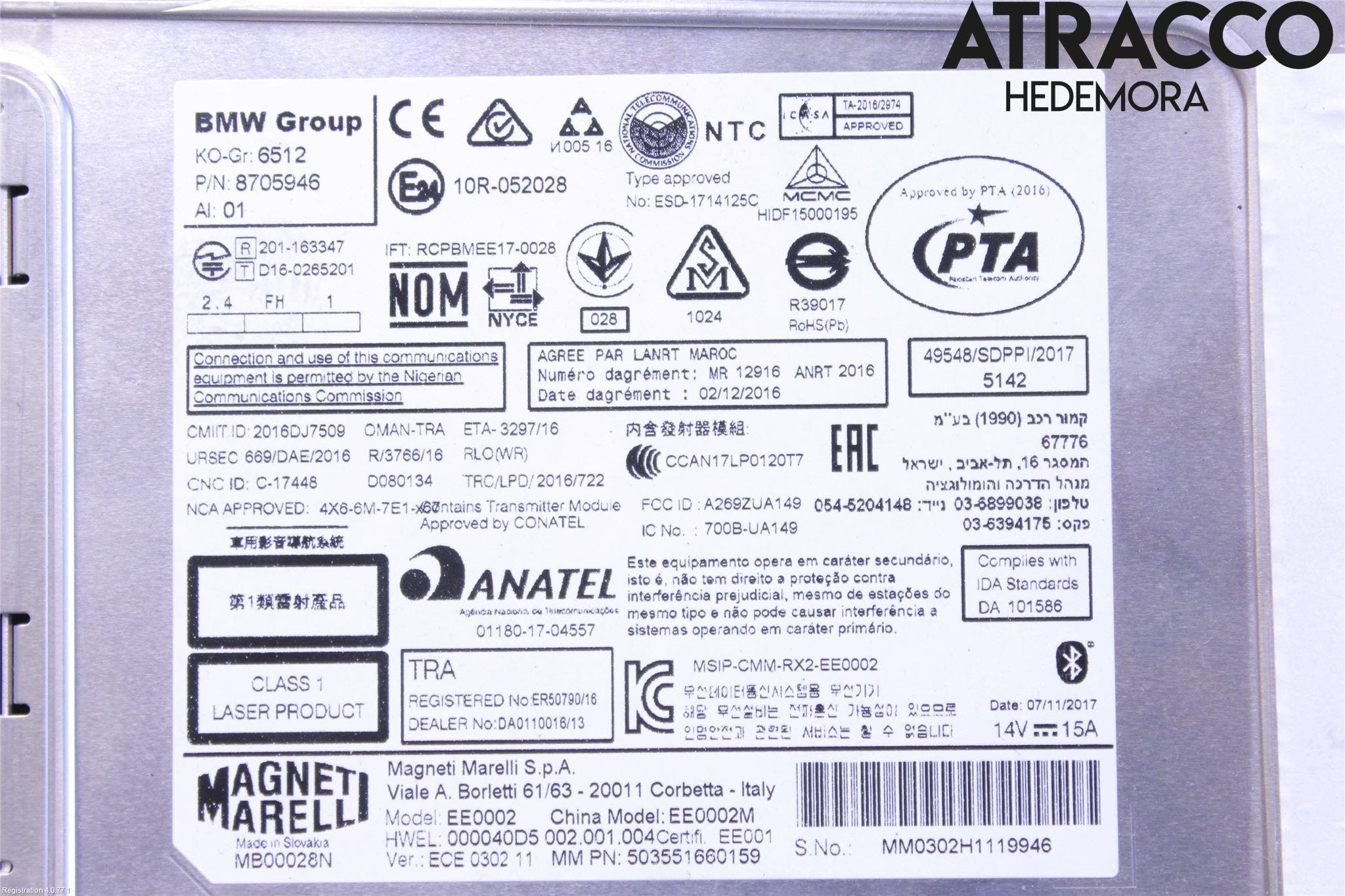 BMW 5 G30/G31/F90 17-23 Cd Radio - Multimediapanel