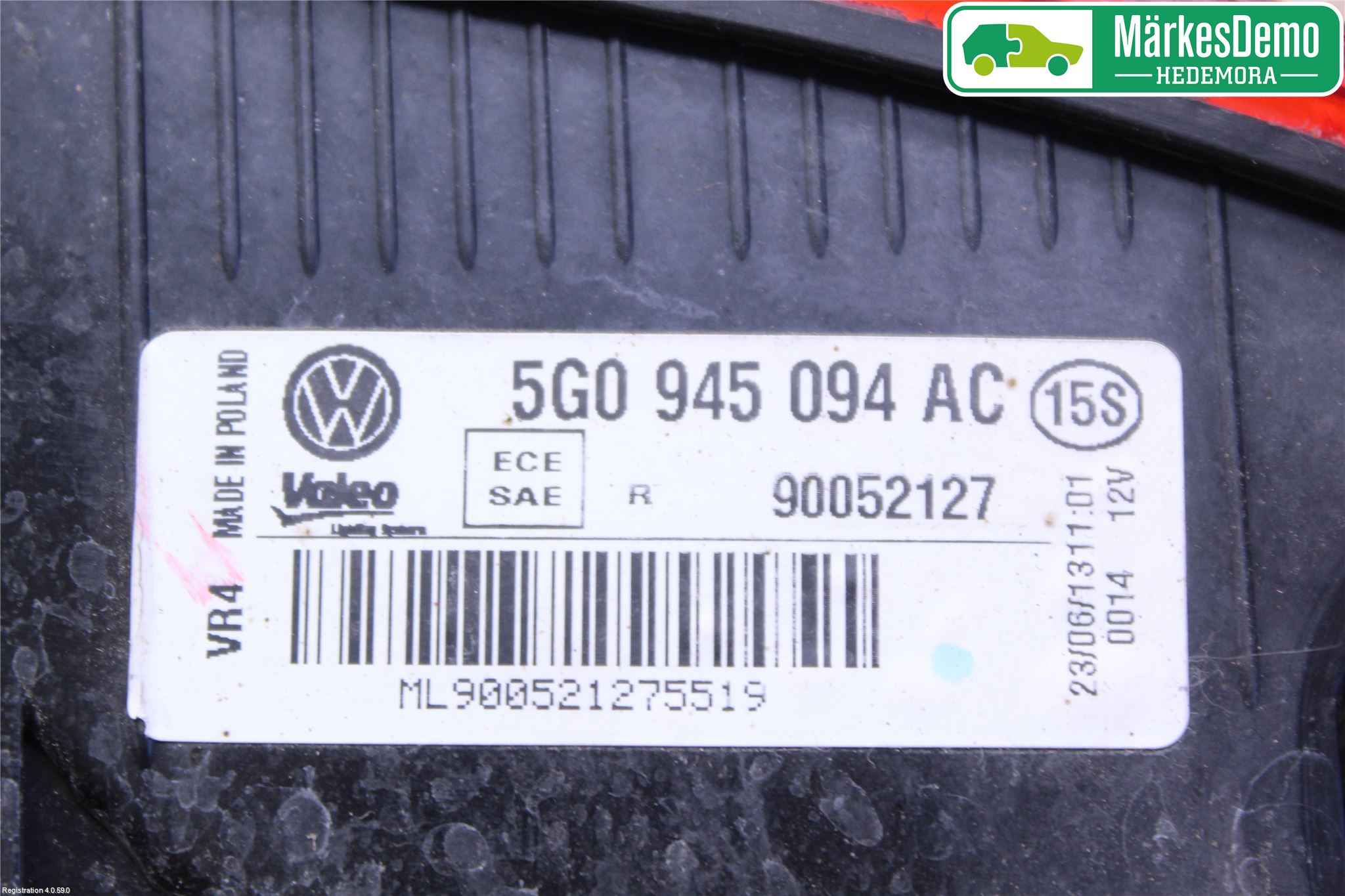 Volkswagen VW GOLF / E-GOLF VII 13-20 Bakljus Lucka Hö