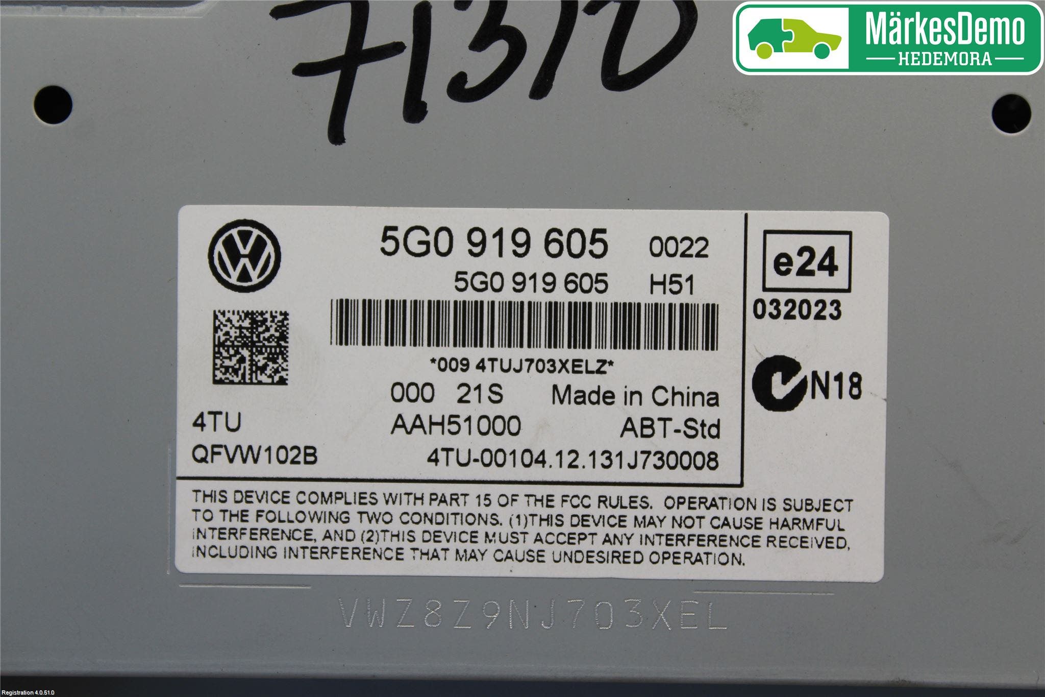 Volkswagen VW GOLF / E-GOLF VII 13-20 Multifunktionsdisplay