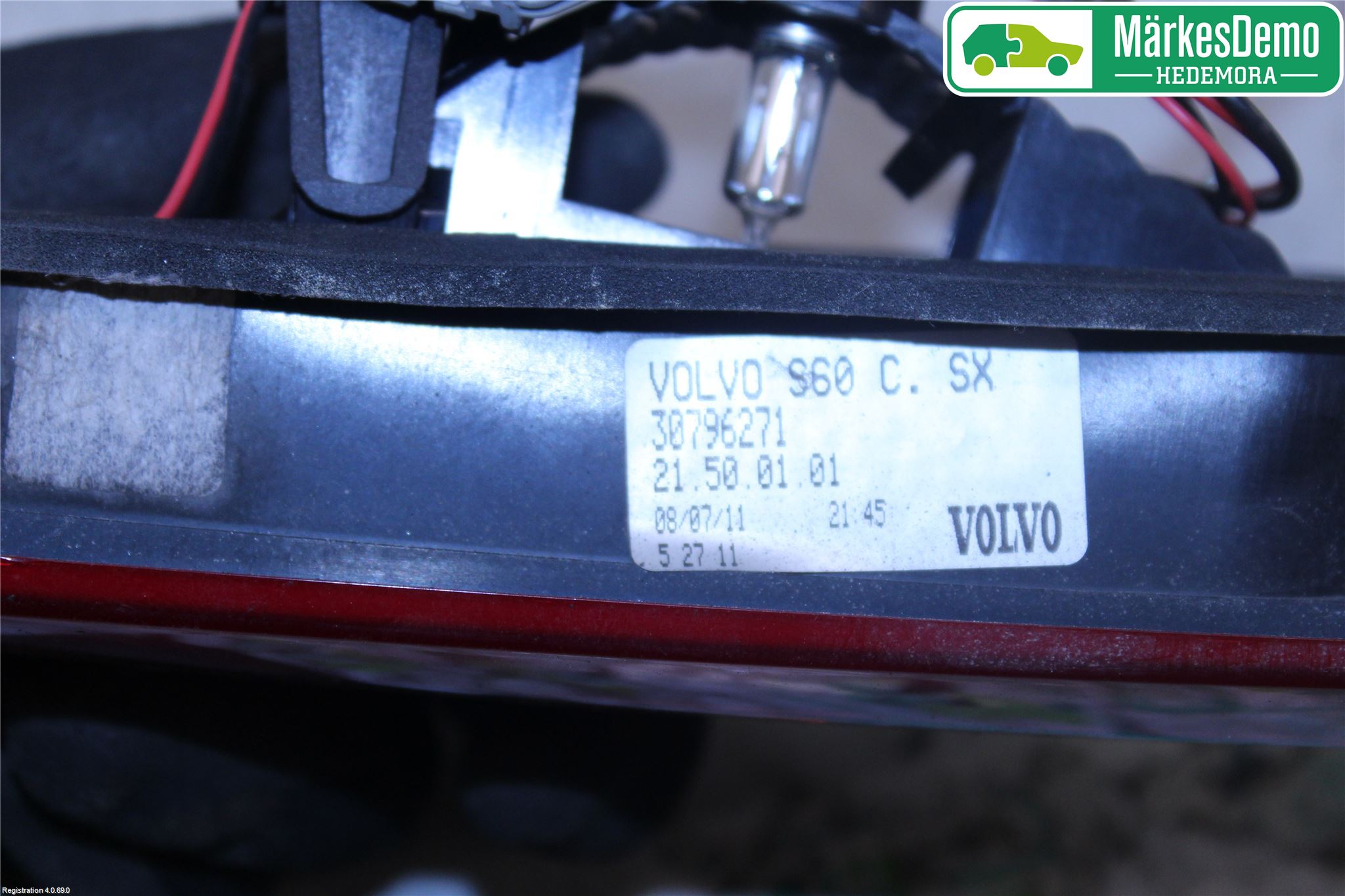 Volvo S60 11-13 Bakljus Lucka Vä