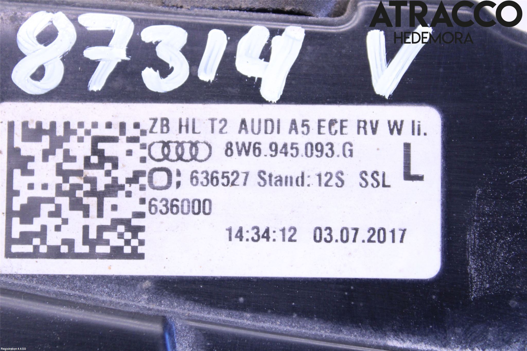 Audi A5 17- Bakljus Lucka Vä