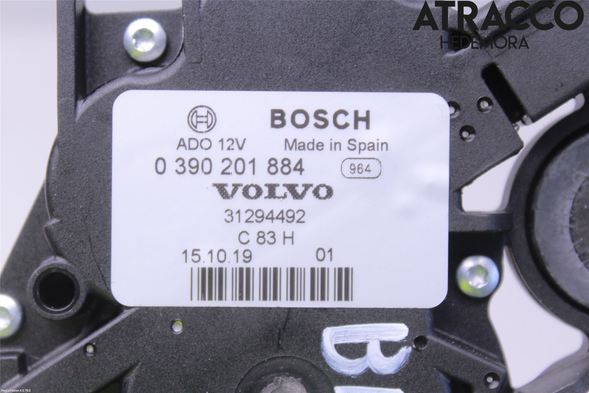 Volvo V40 12-19 Torkarmotor Baklucka