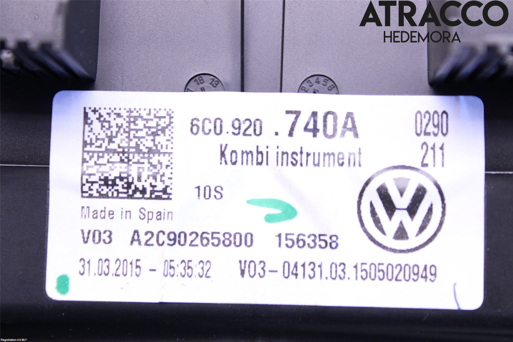 Volkswagen VW POLO 10-17 Instrument Komb