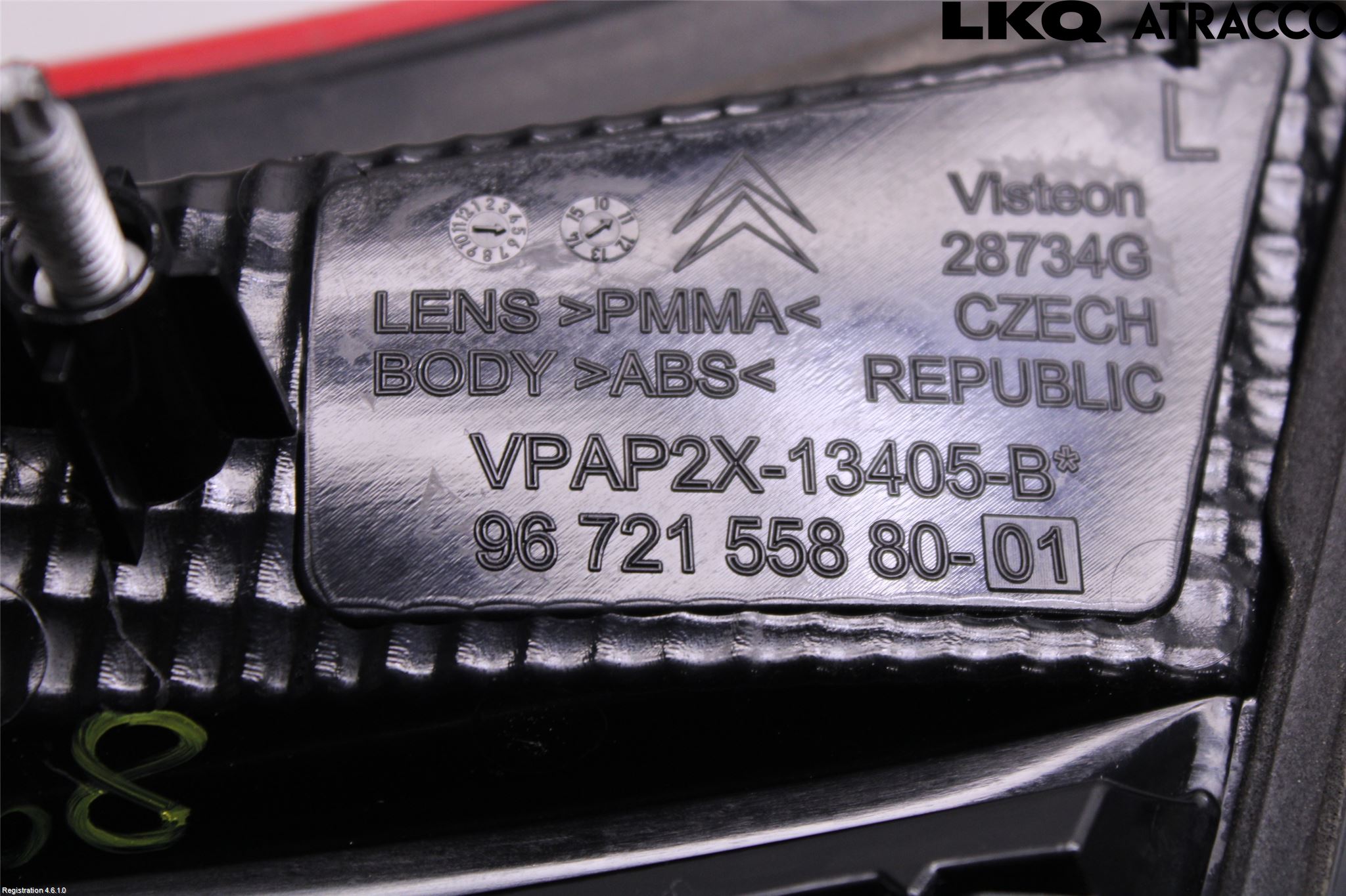 Citroen C4 II 11-18 Bakljus Lucka Vä