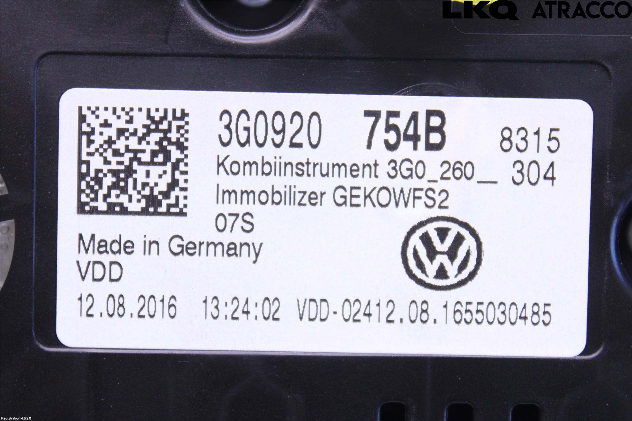 Volkswagen VW PASSAT 15-19 Instrument Komb