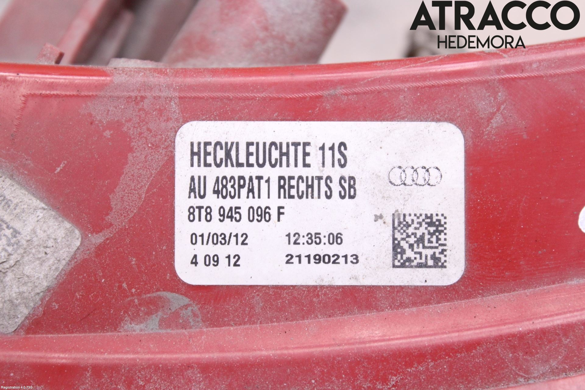 Audi A5 07-16 Bakljus Höger