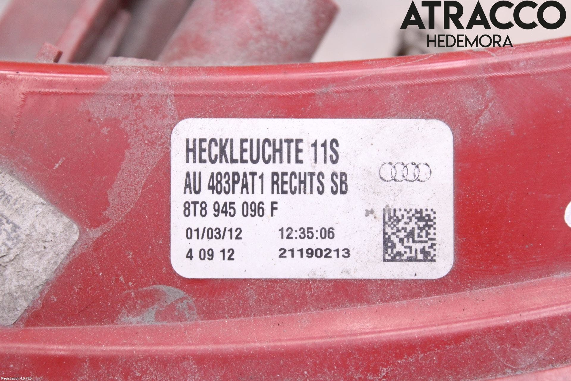 Audi A5 07-16 Bakljus Höger