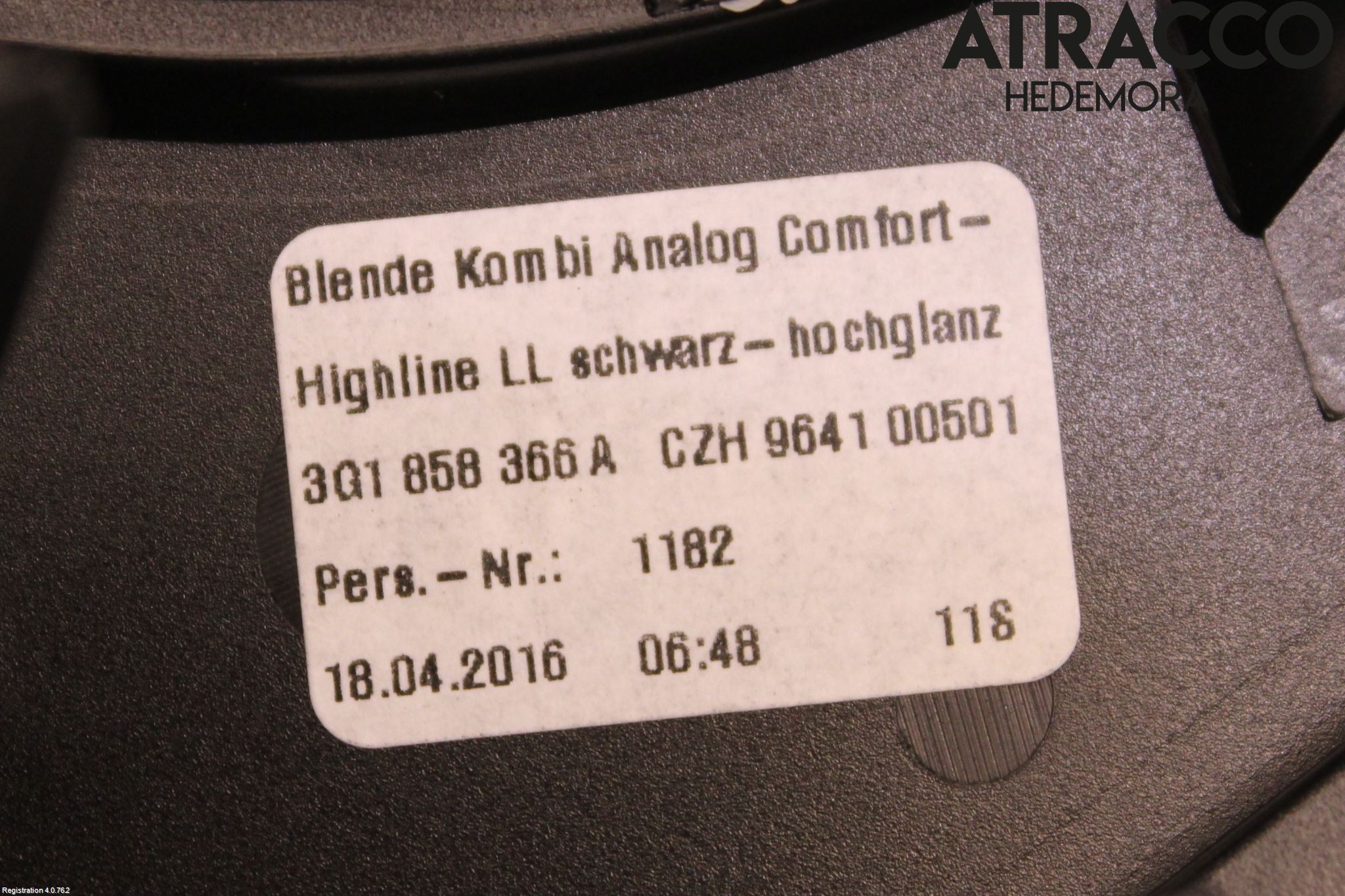 Volkswagen VW PASSAT 15-19 Instrumentsarg