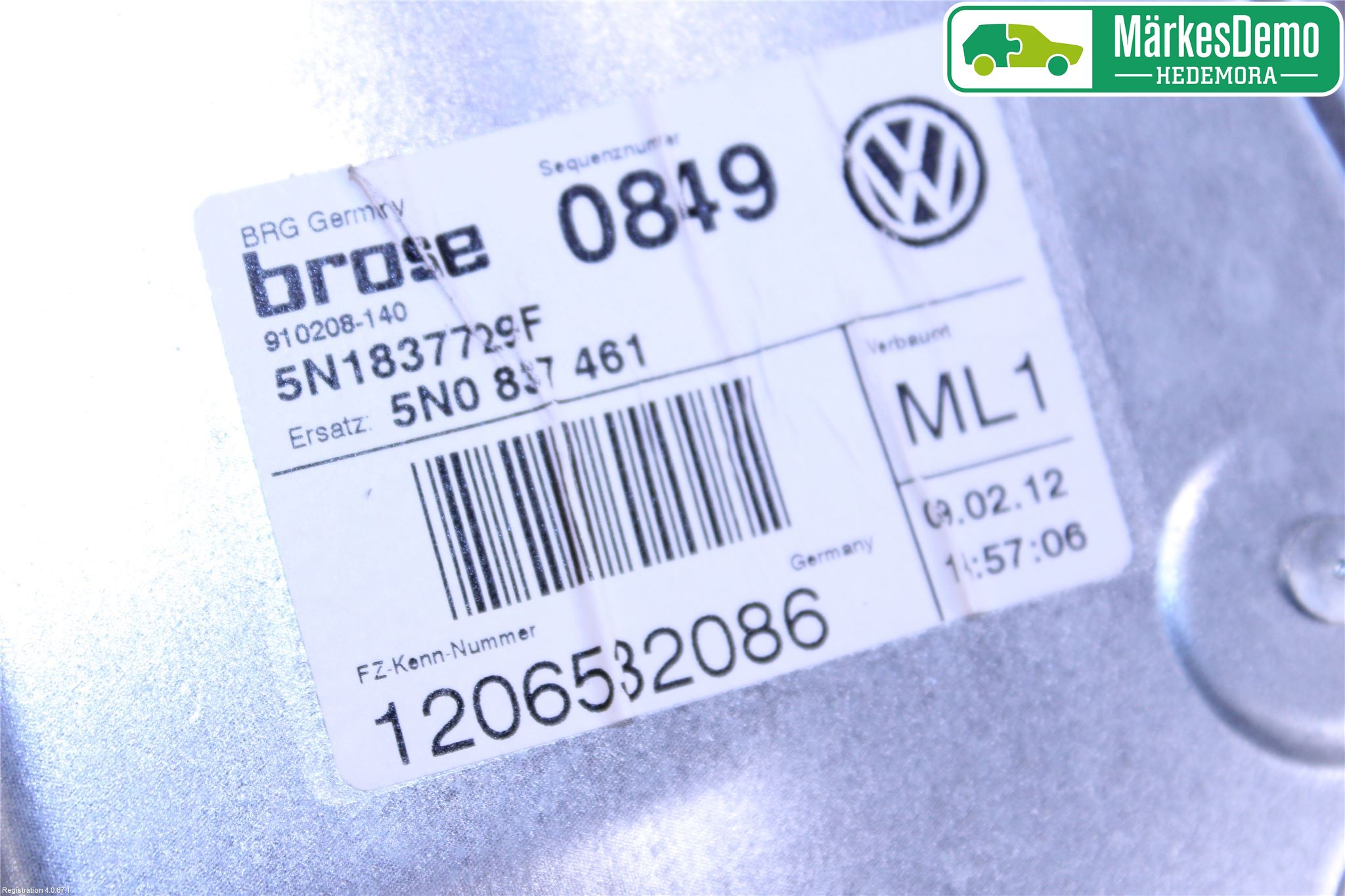 Volkswagen VW TIGUAN 07-16 Fönsterhiss El Kompl