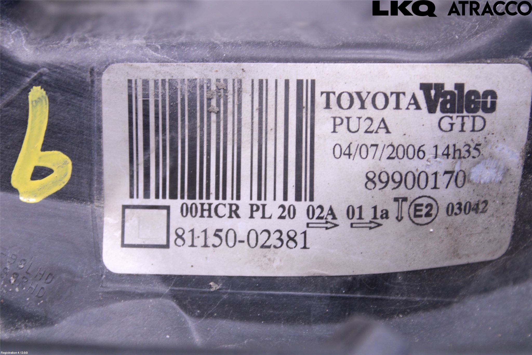Toyota COROLLA 02-07 Strålkastare Vänster