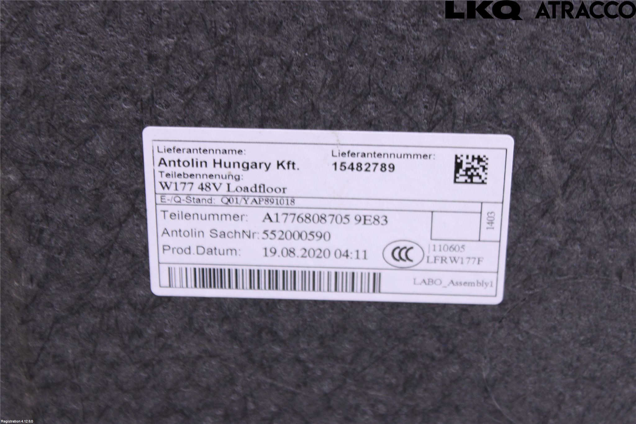 Mercedes-Benz MB A-KLASS (W177) 18- Bagage Golv