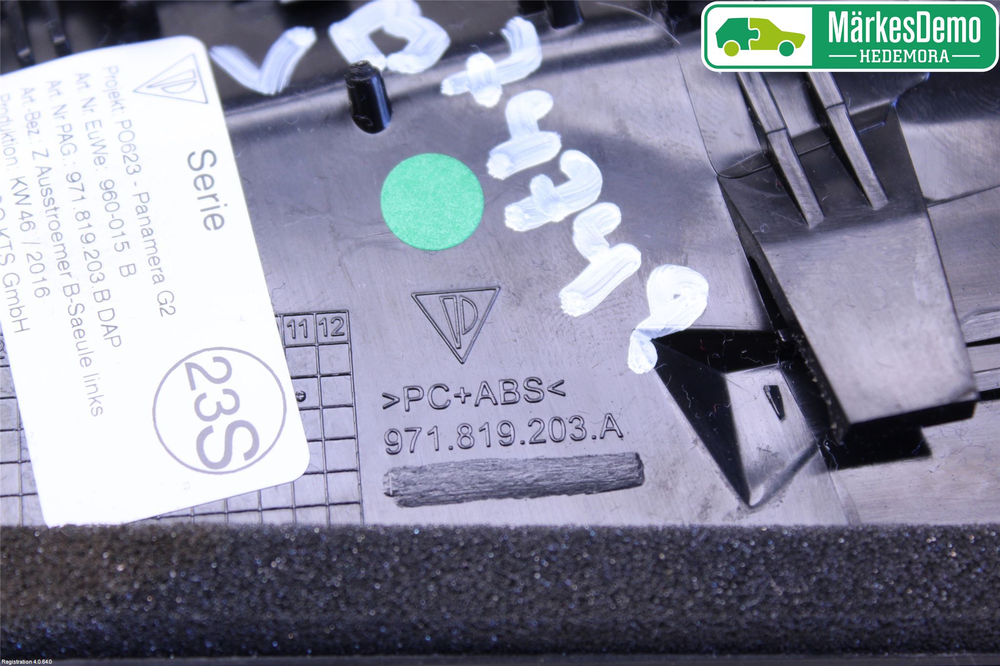 Porsche PANAMERA 09- Defrosterkanal-Munstycke