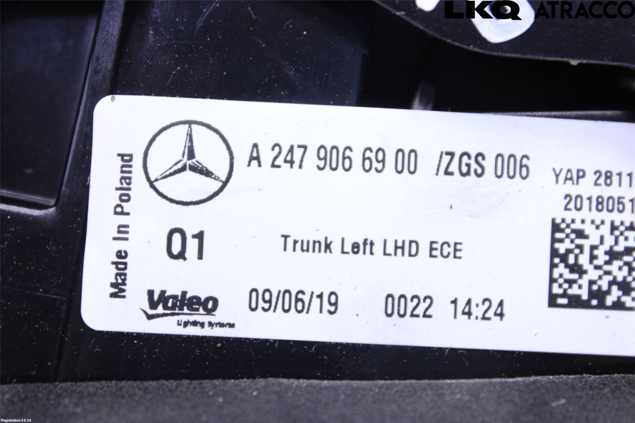 Mercedes-Benz MB B-KLASS (W247) 19- Bakljus Lucka Vä