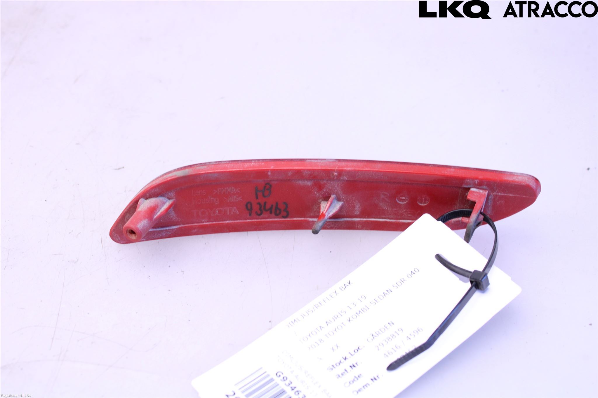 Toyota AURIS 13-19 Dimljus/Reflex Bak