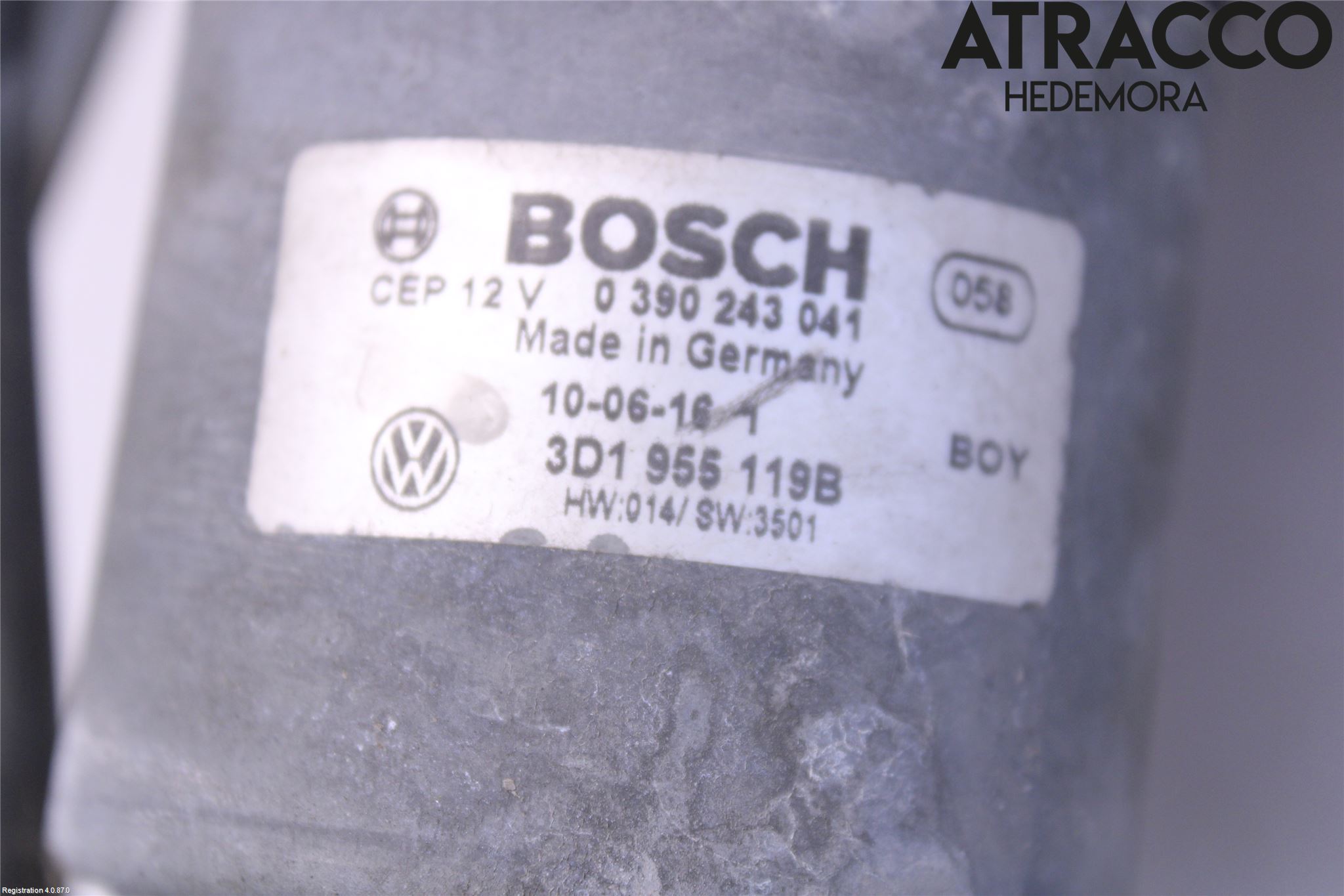 Volkswagen VW PHAETON Torkarmotor Vindruta