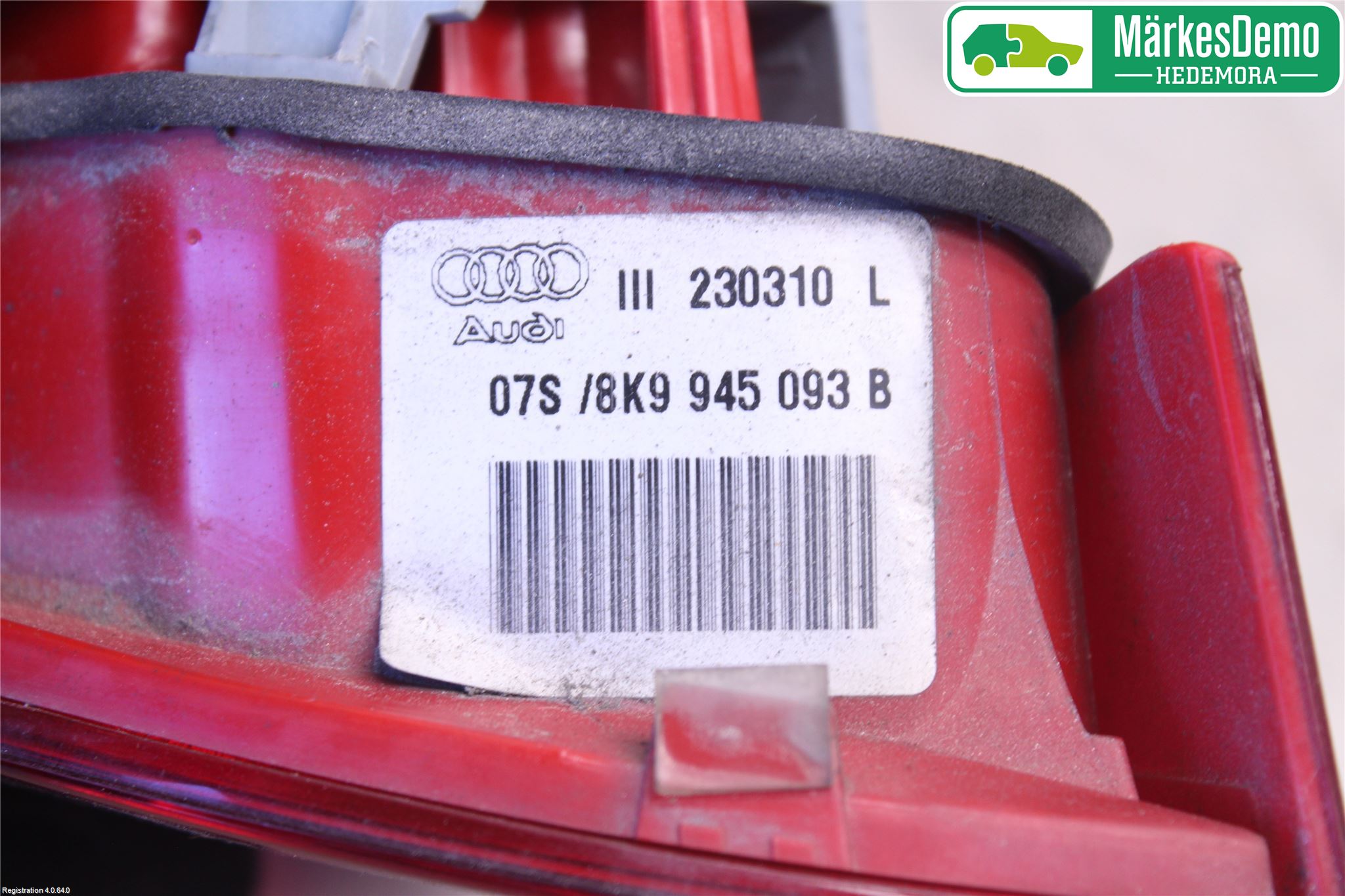 Audi A4/S4 08-11 Bakljus Lucka Vä