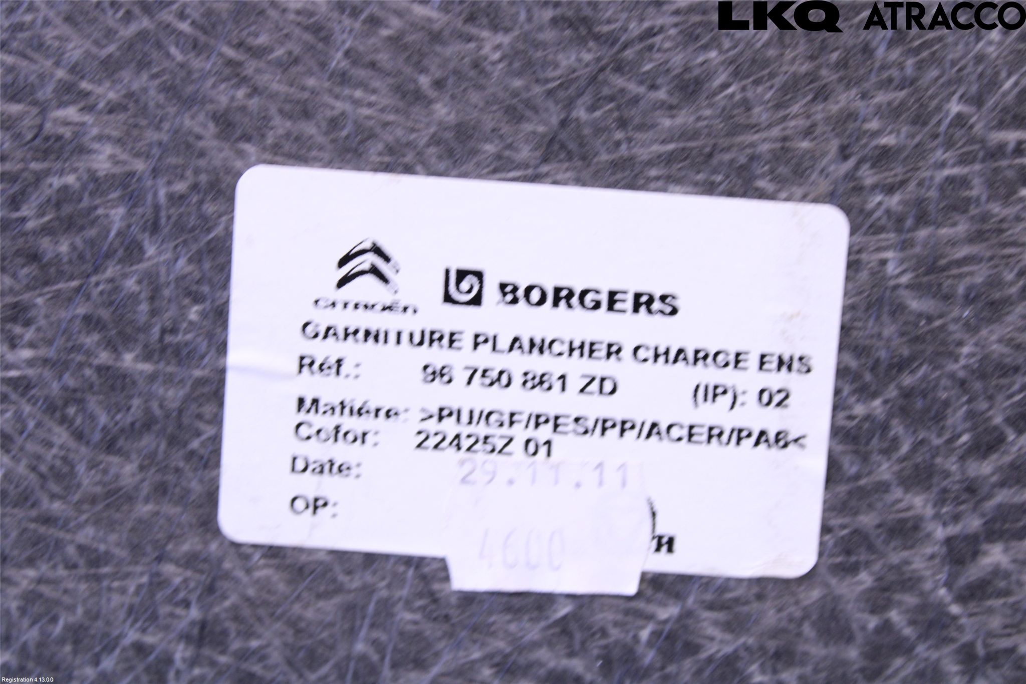 Citroen C3 PICASSO Bagage Golv