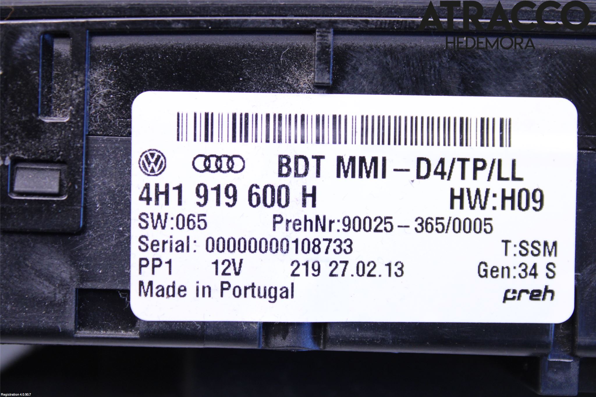 Audi A8/S8 4H 10-17 Cd Radio - Multimediapanel