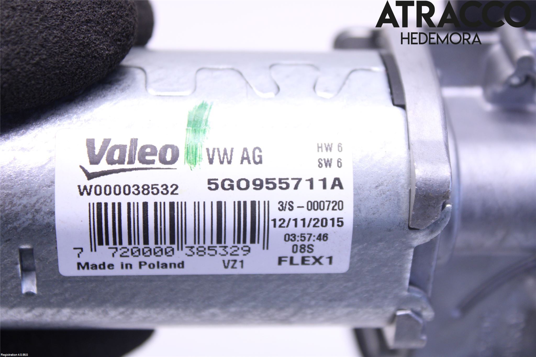 Volkswagen VW PASSAT 15-19 Torkarmotor Baklucka
