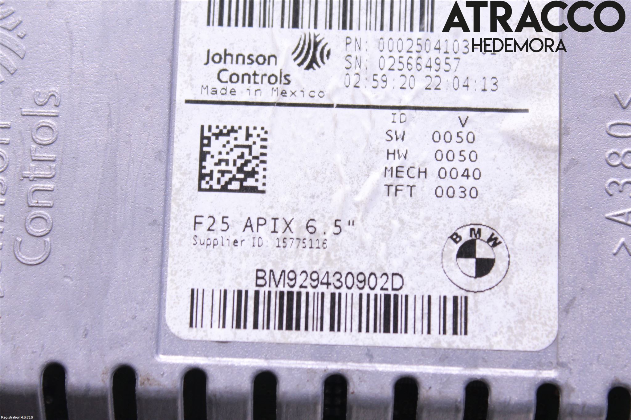 BMW X3 F25 10-17 Bildskärm